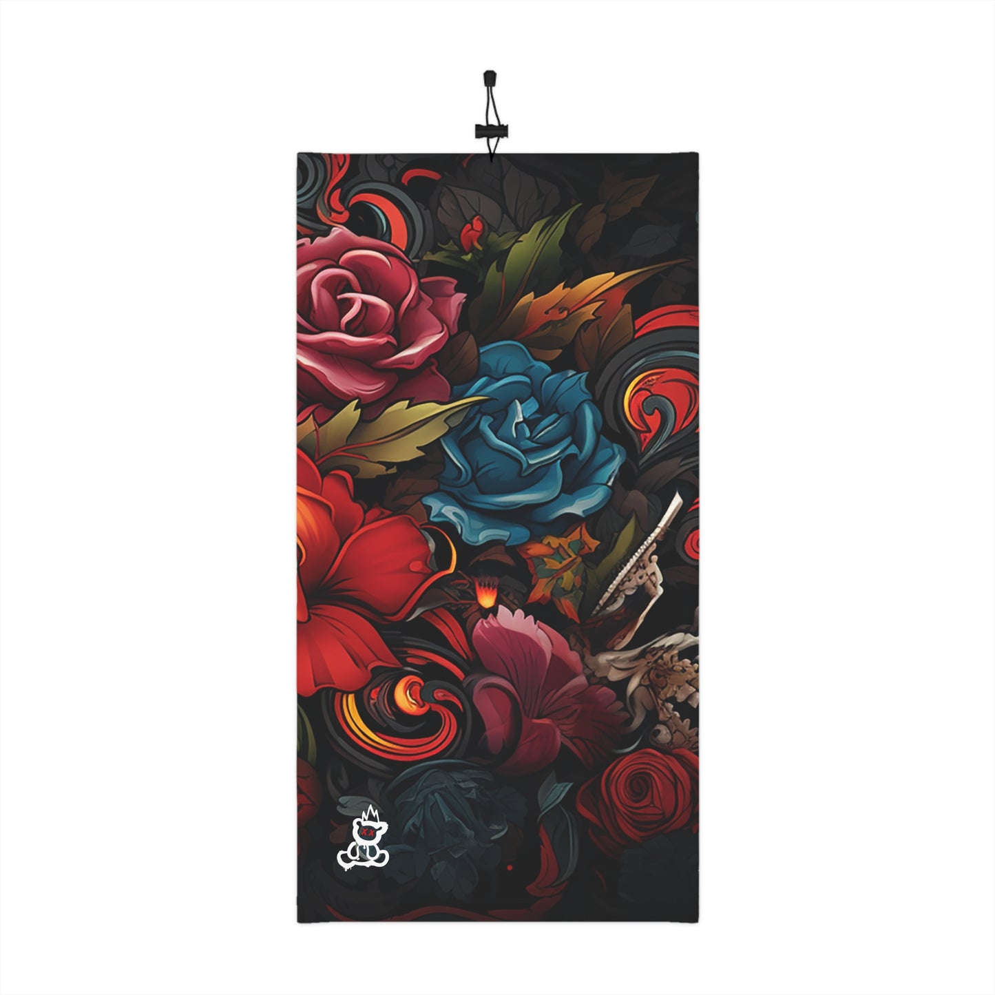 Eternal Bloom Skull Winter Neck Gaiter With Drawstring