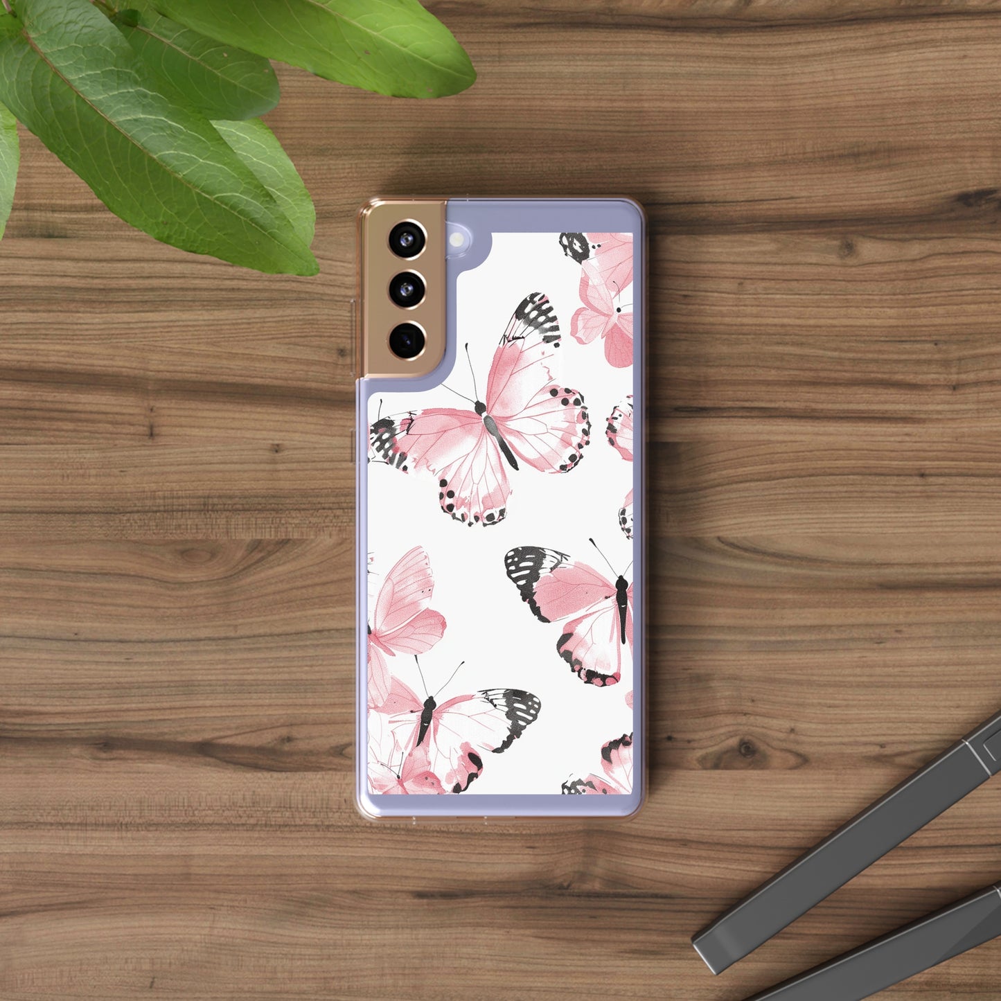 Clear Phone Cases Pink Butterfly