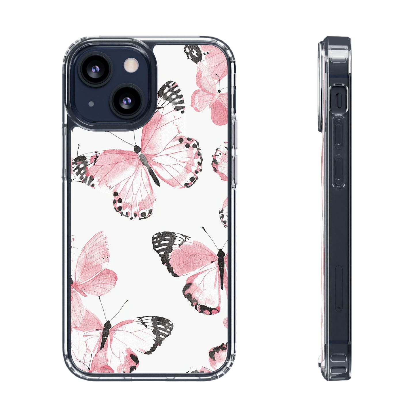 Clear Phone Cases Pink Butterfly
