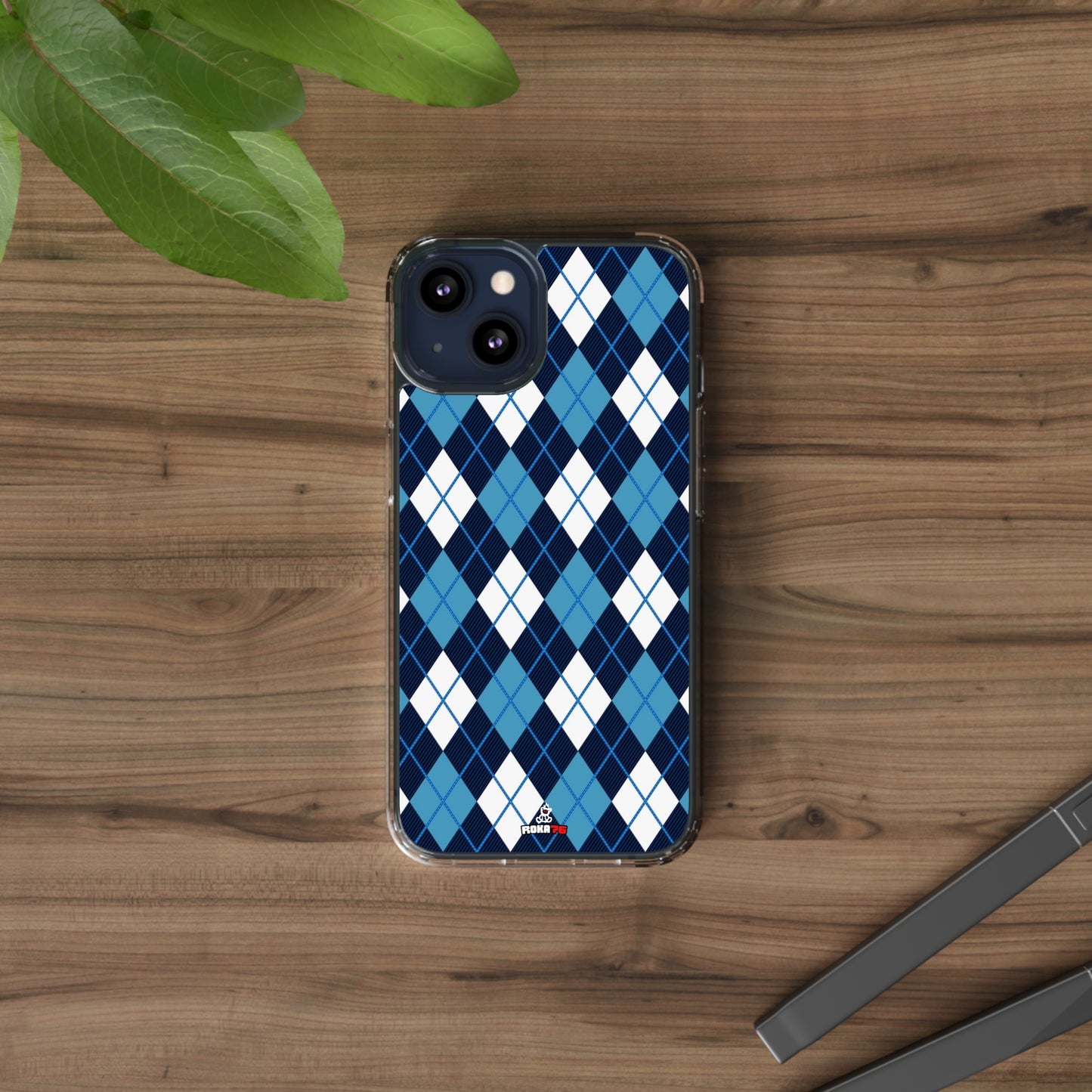 Clear Phone Cases Blue White