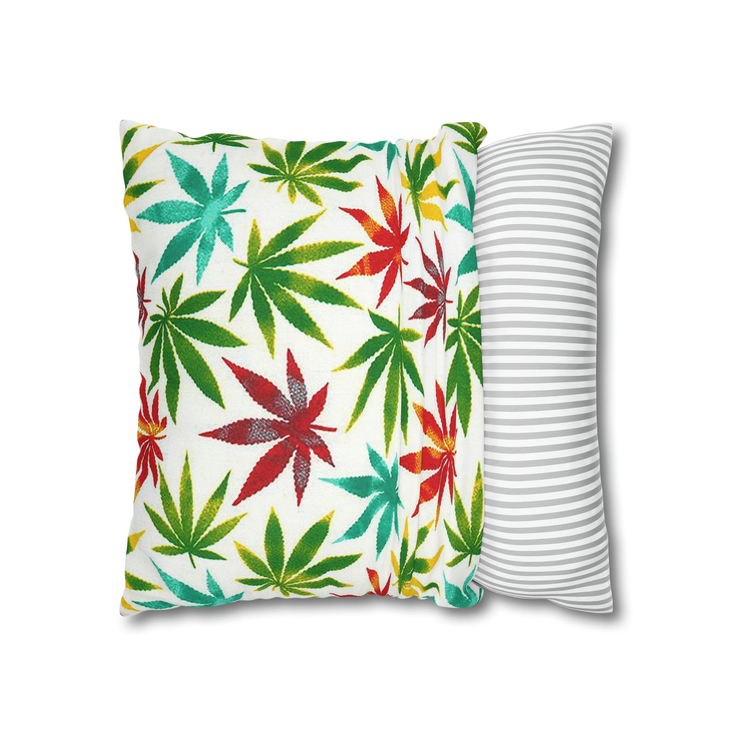Spun Polyester Square Pillow Cannabis