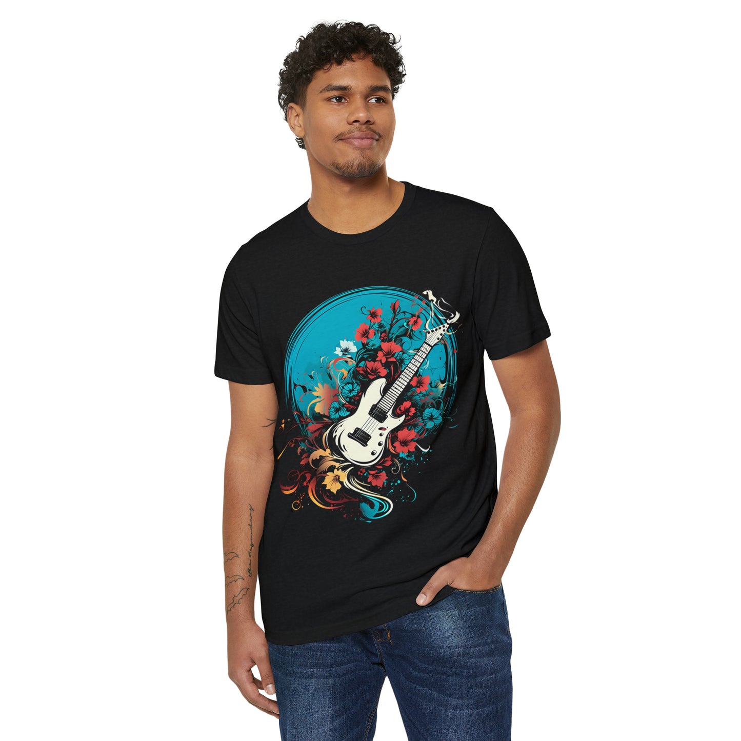Music color Floral Tee Graphic Organic T-Shirt