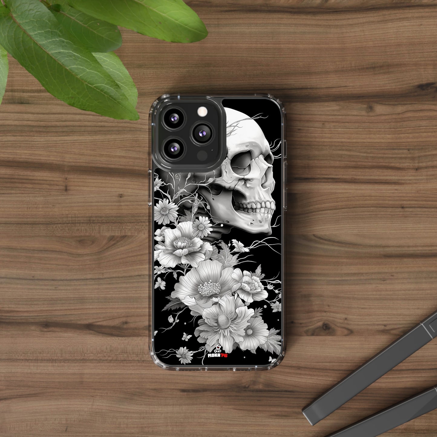 Clear Phone Cases White Skull