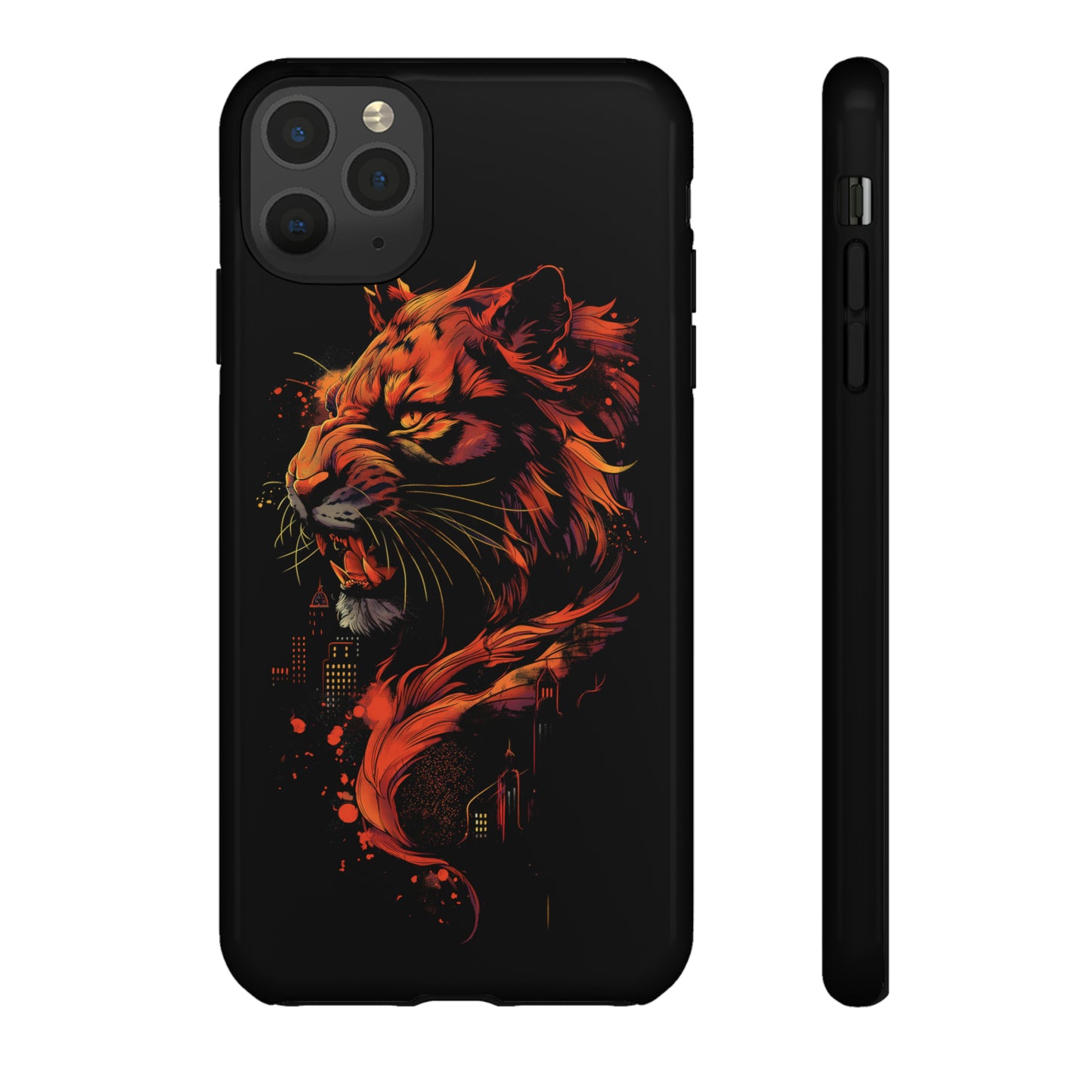 Tough Phone Case Tiger Orange and Black