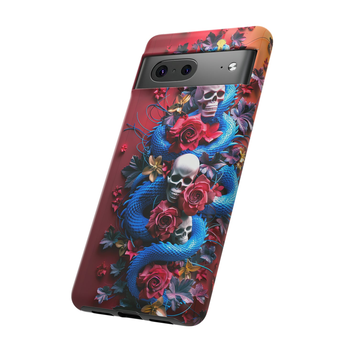 Tough Phone Case Skull and Snake