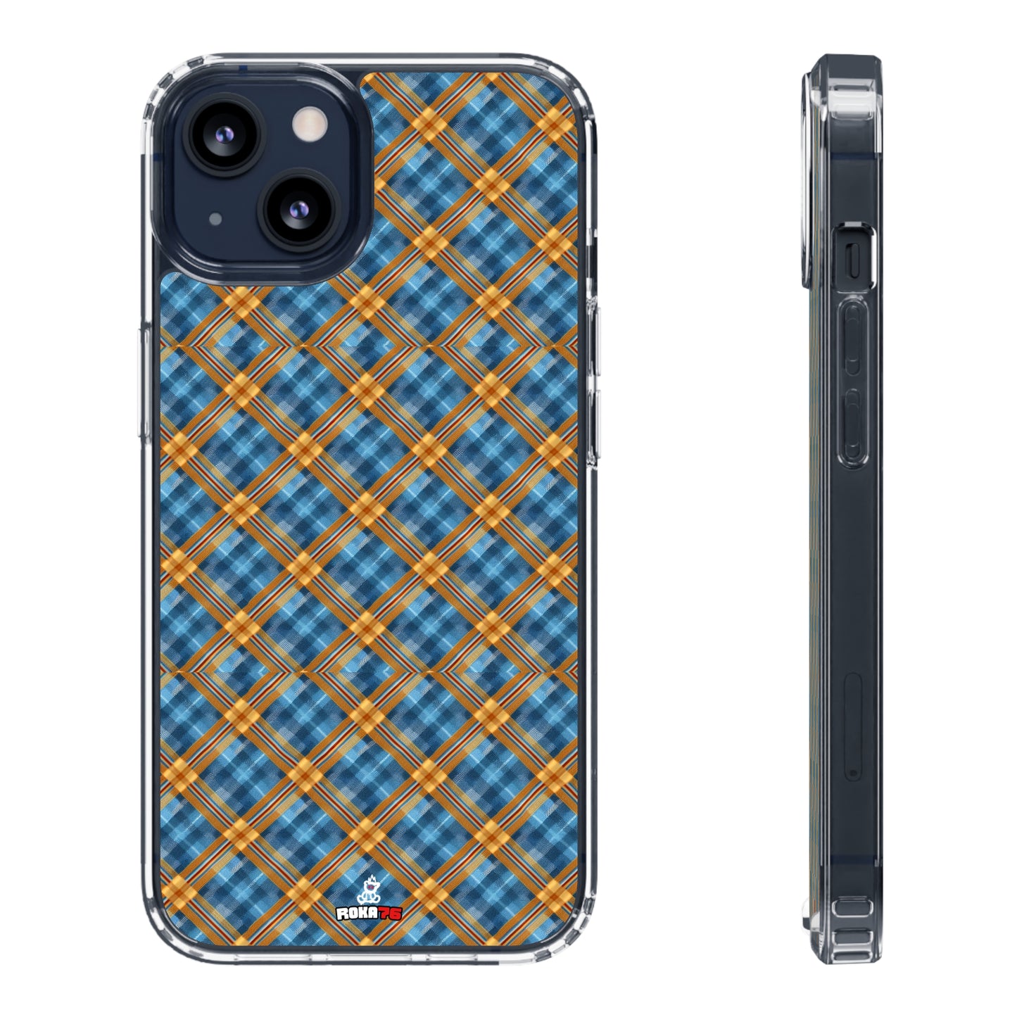 Clear Phone Cases Plaid Design