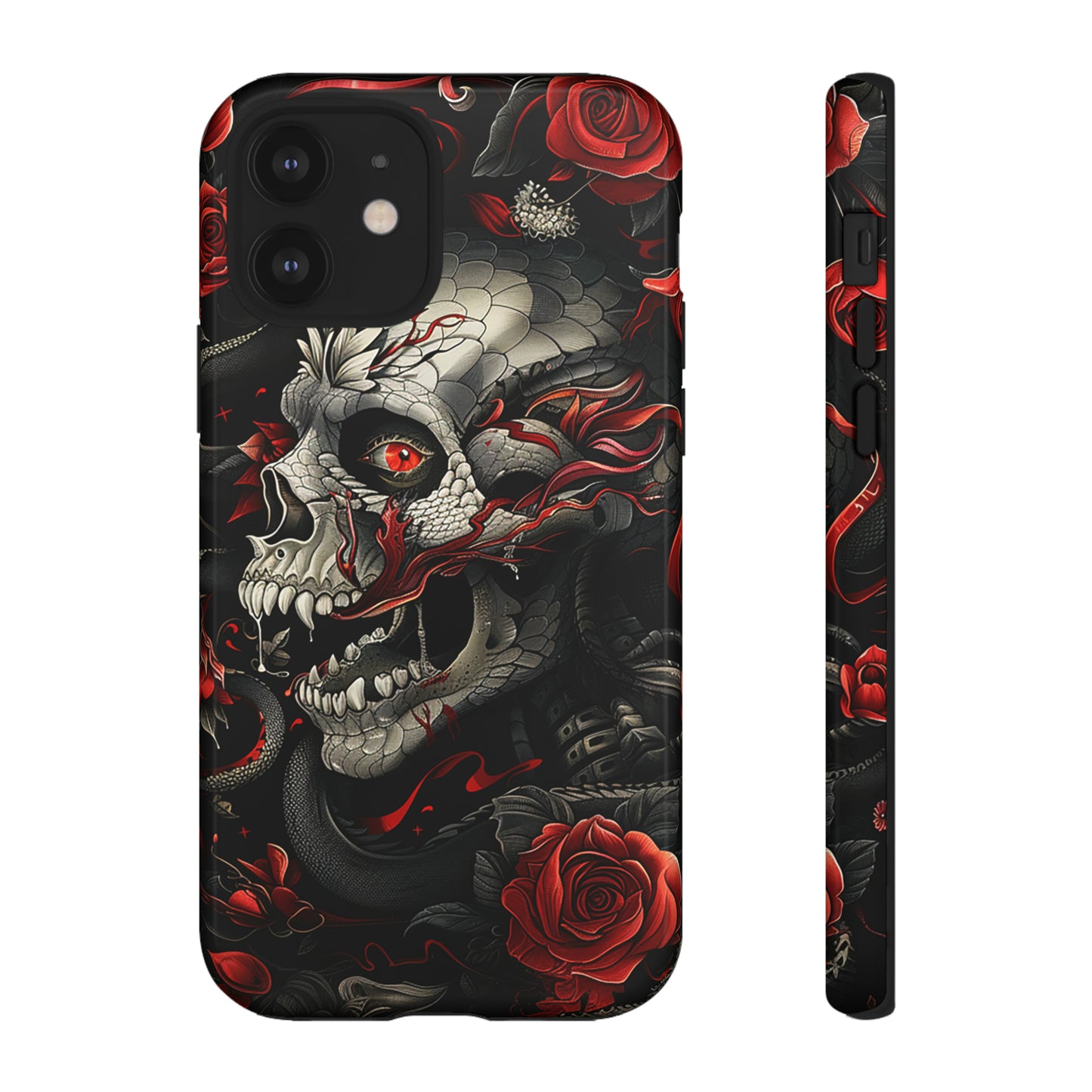 Tough Phone Case Skull and Rose 03