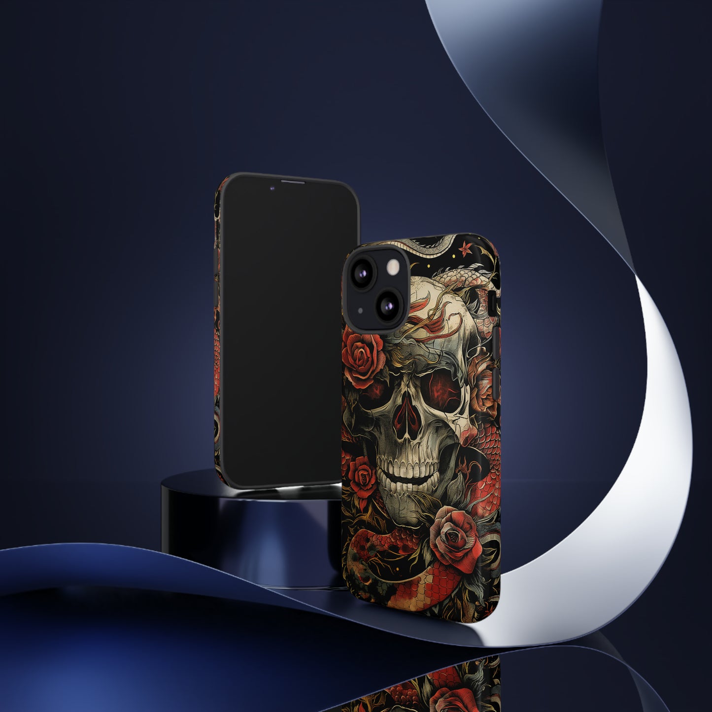 Tough Phone Case Skull and Rose 02