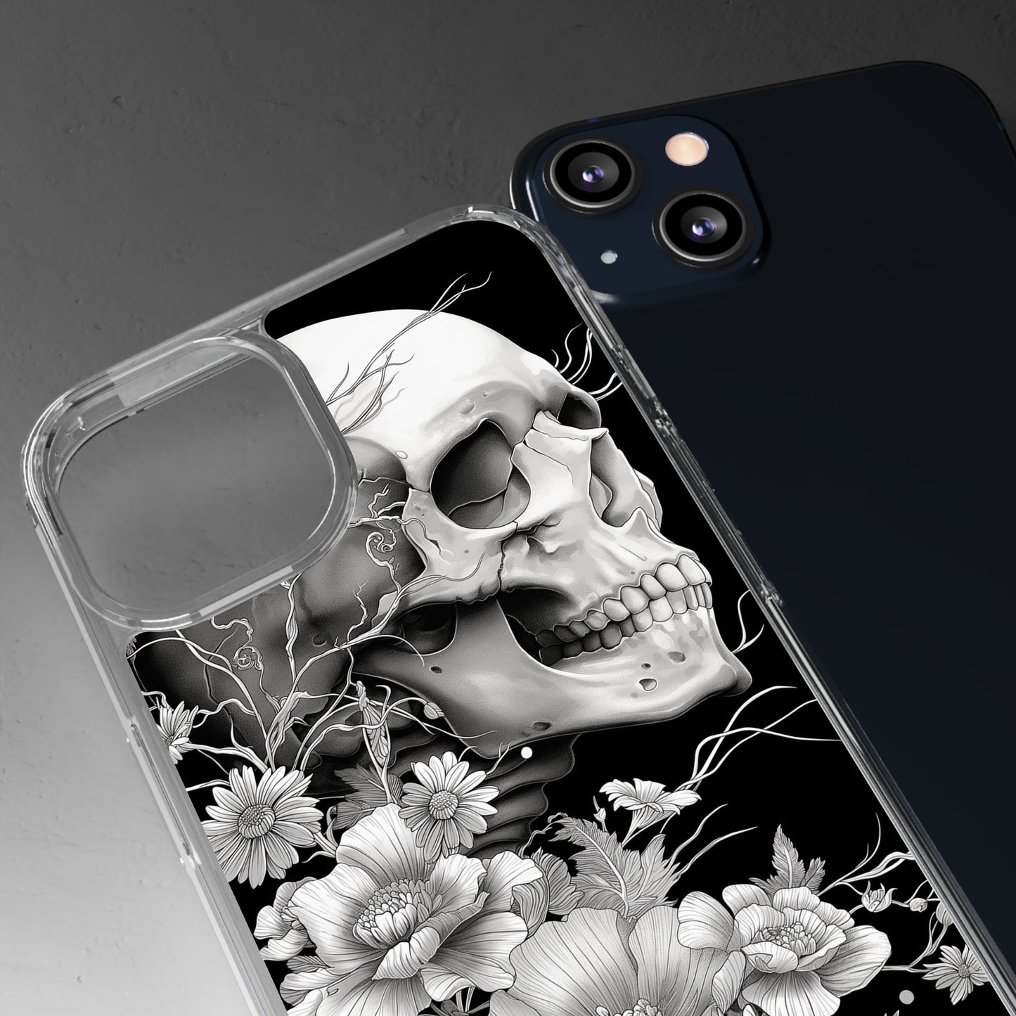 Clear Phone Cases White Skull