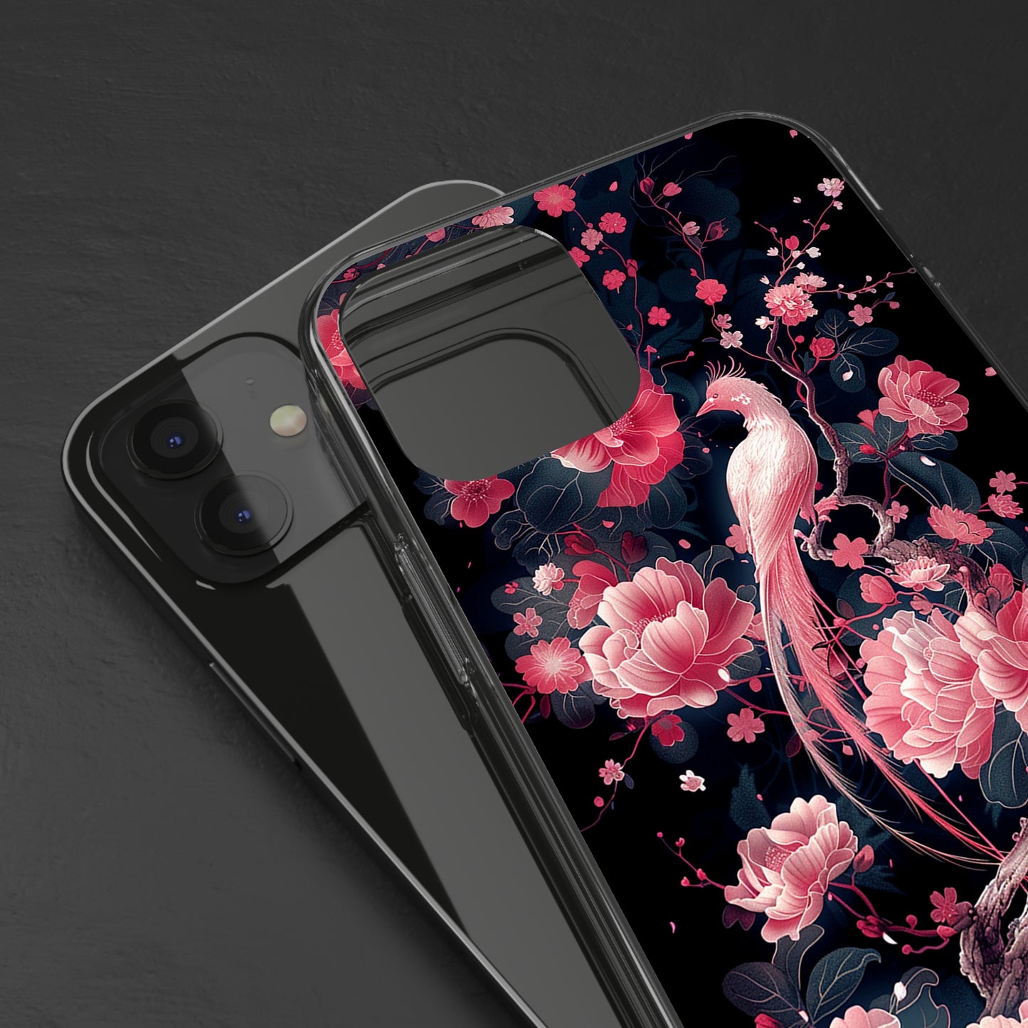 Clear Phone Cases Graphic Pink Bird