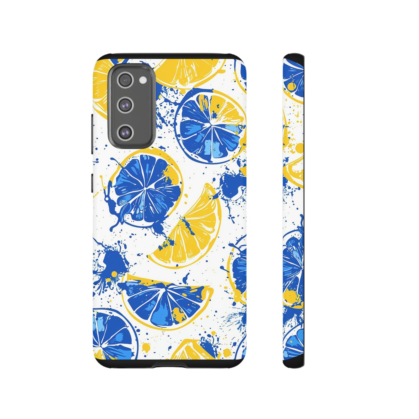 Tough Phone Case Lemon Blue and Yellow