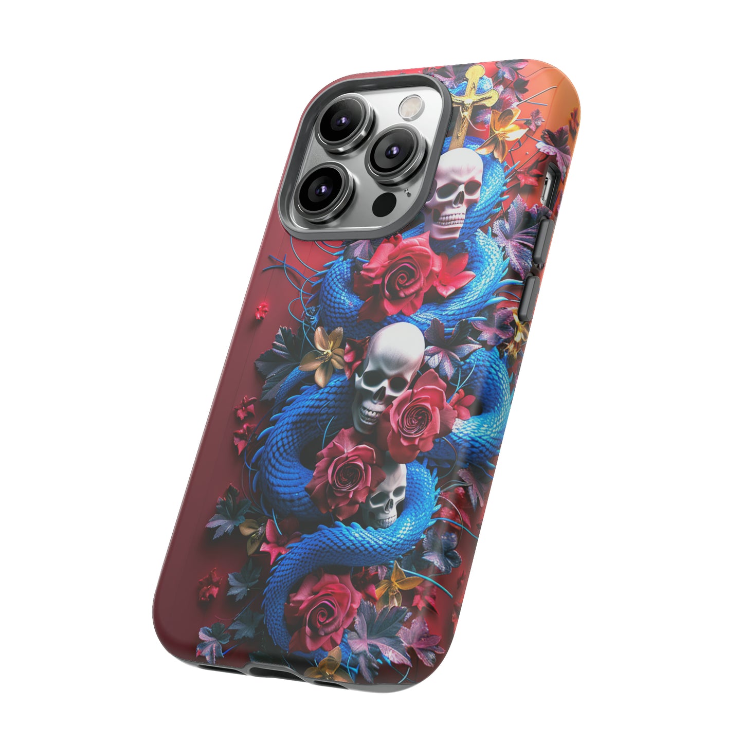 Tough Phone Case Skull and Snake