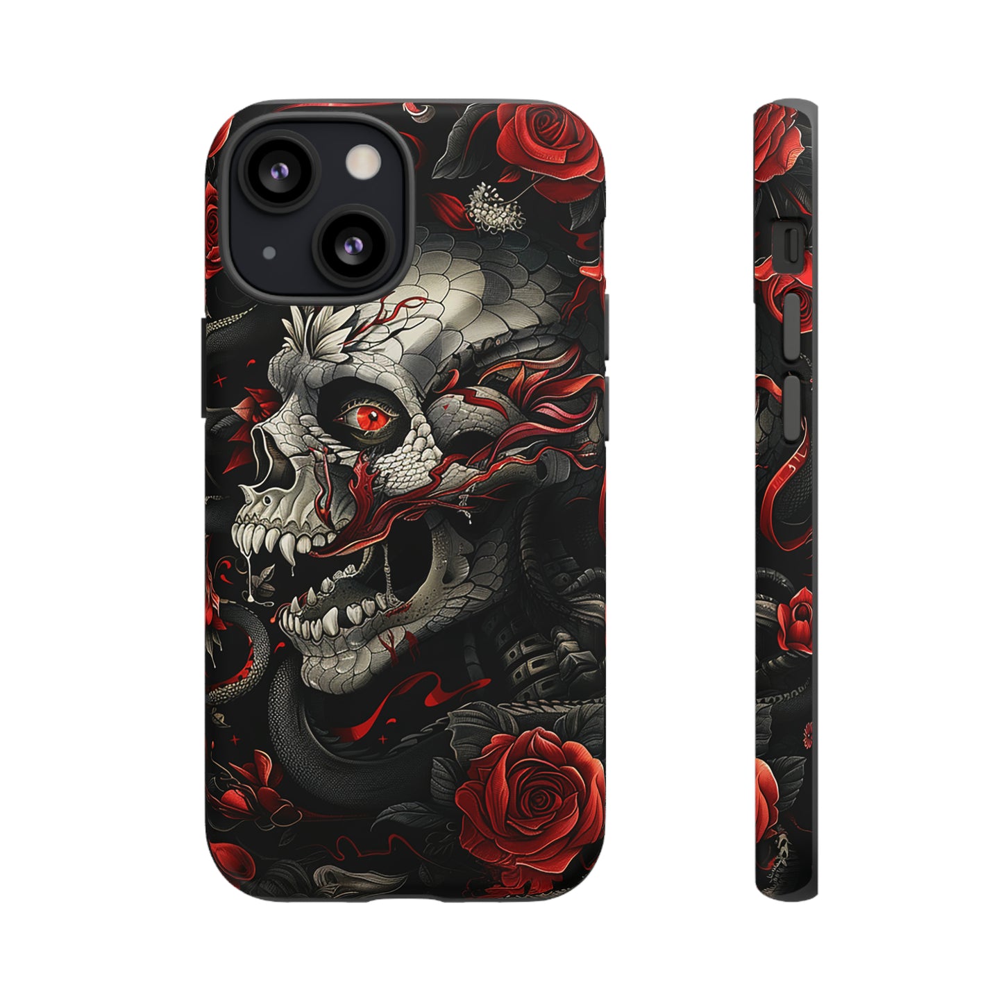 Tough Phone Case Skull and Rose 03