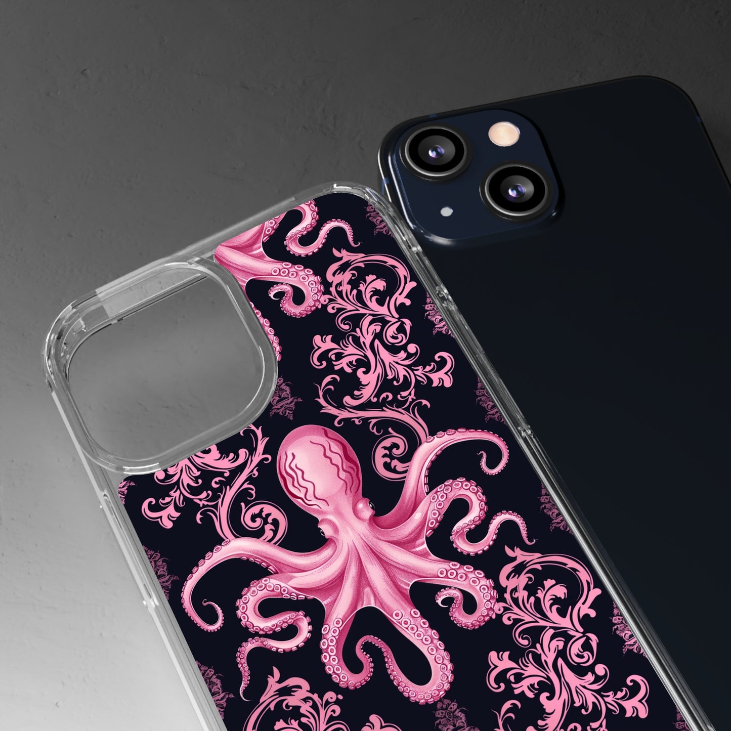 Clear Phone Cases Pink Octopus