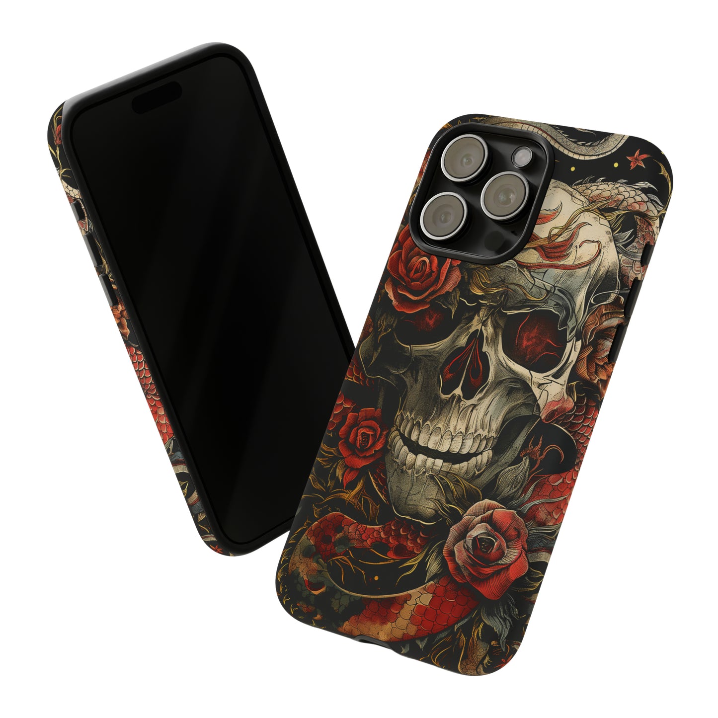 Tough Phone Case Skull and Rose 02