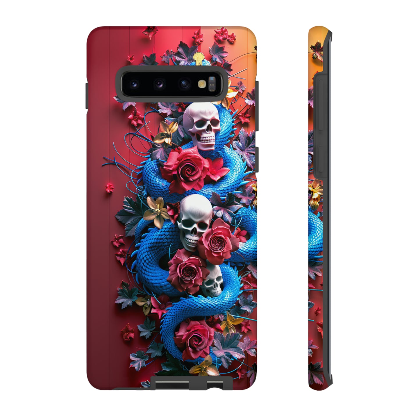 Tough Phone Case Skull and Snake