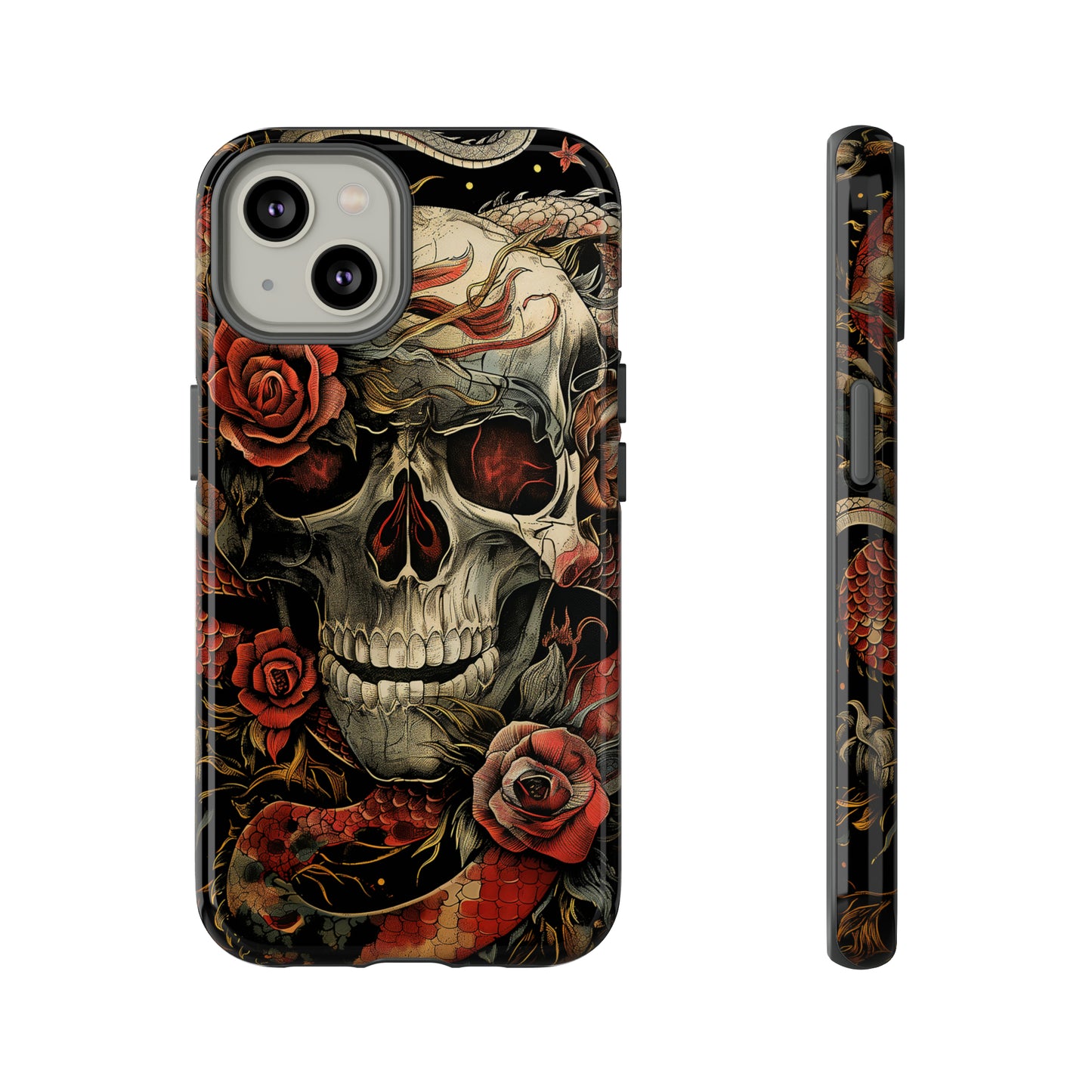 Tough Phone Case Skull and Rose 02