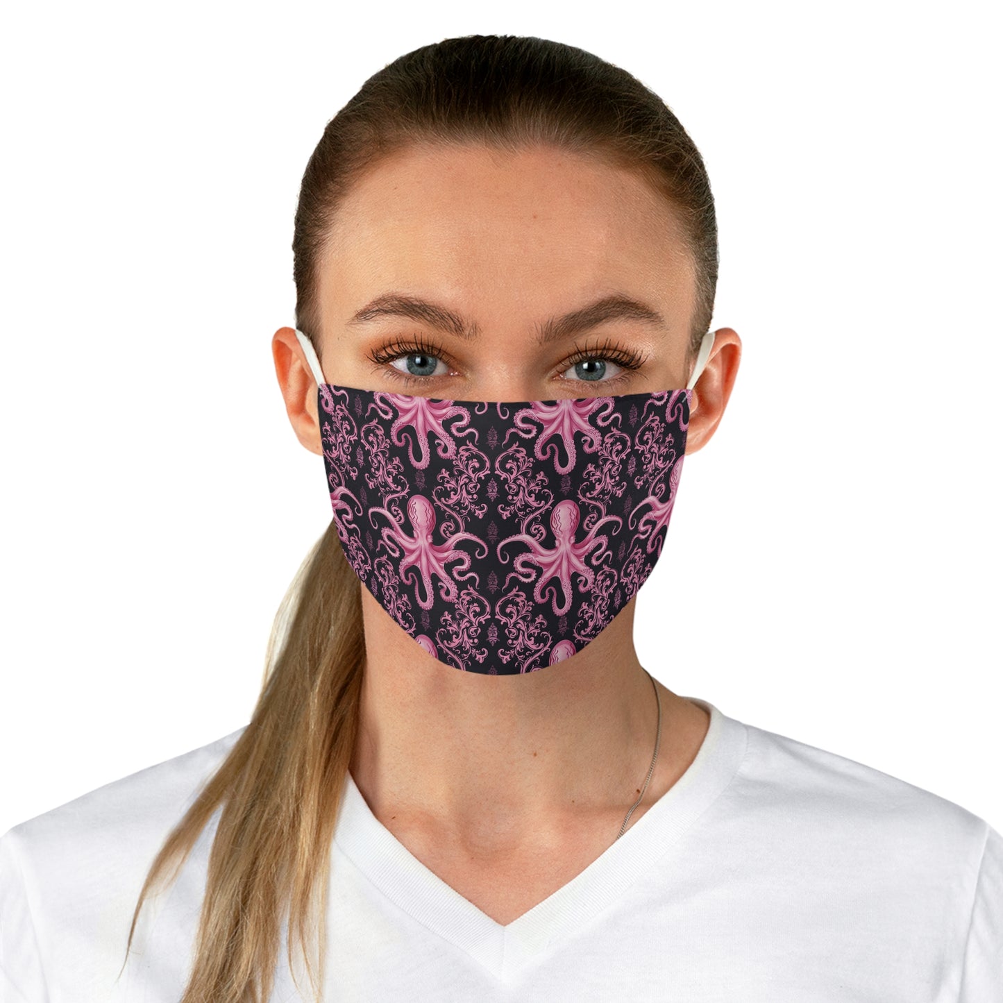 Fabric Face Mask Pink Octopus