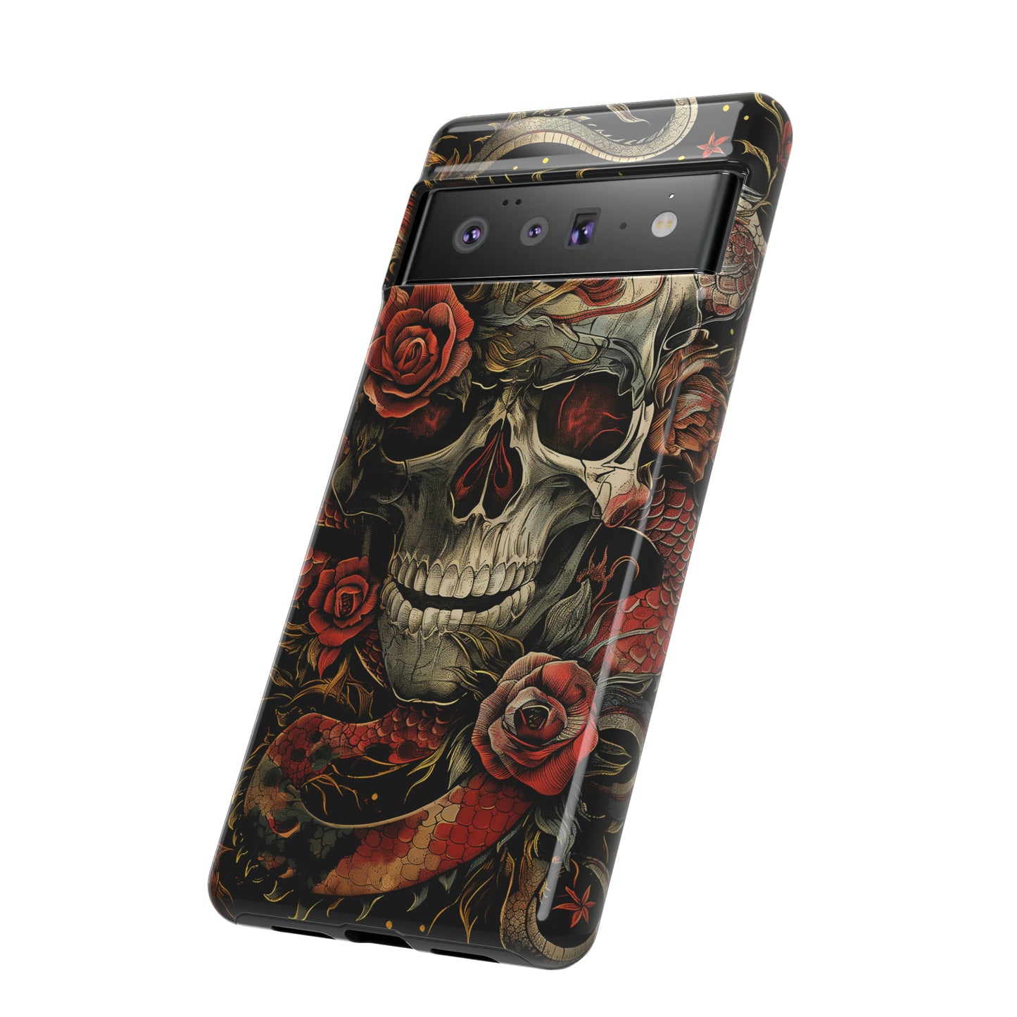 Tough Phone Case Skull and Rose 02