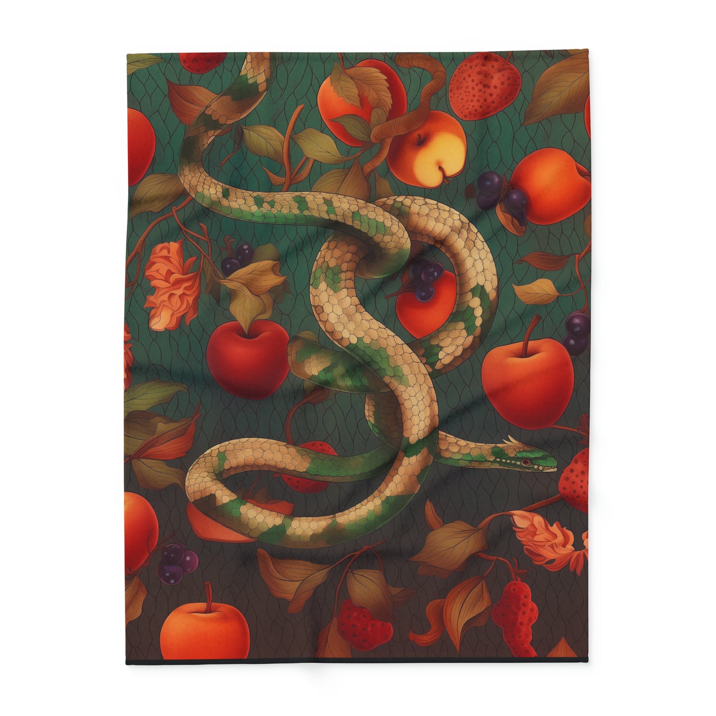 Arctic Fleece Blanket Snake and Apples