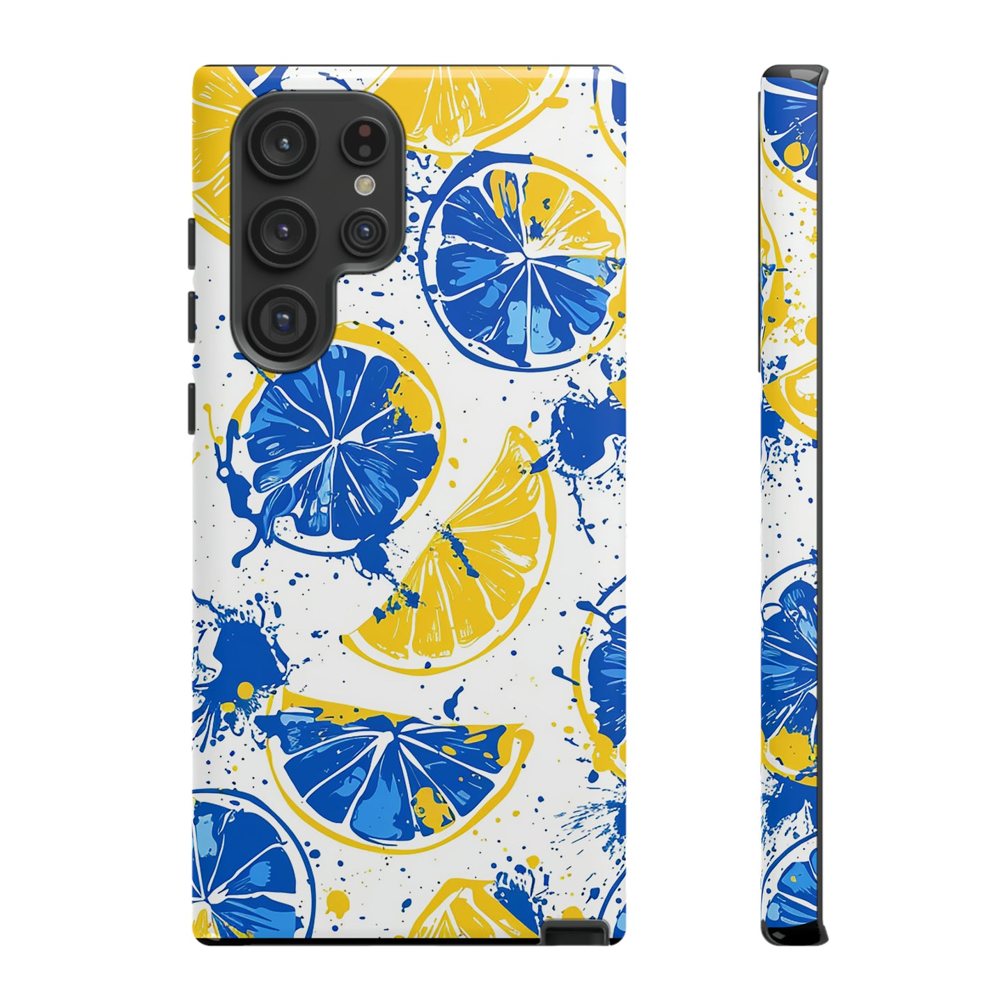 Tough Phone Case Lemon Blue and Yellow