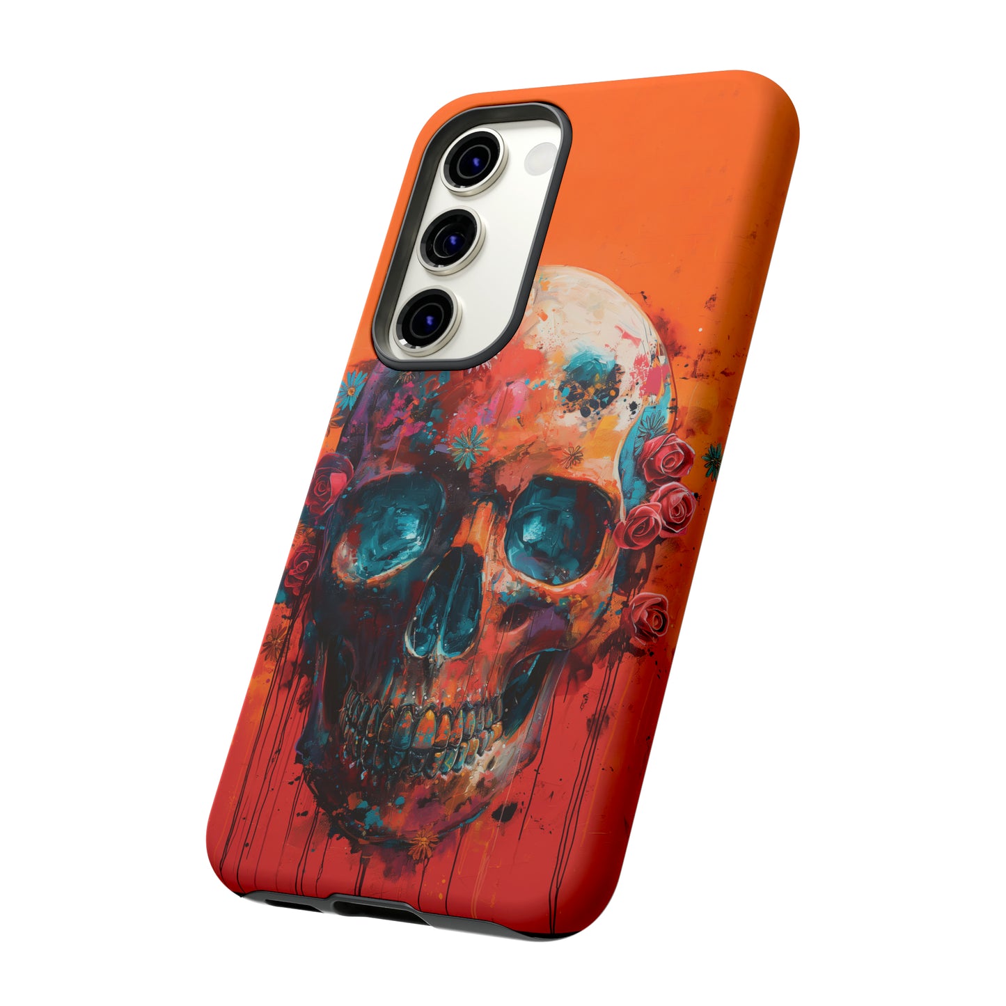 Tough Phone Case Orange Skull