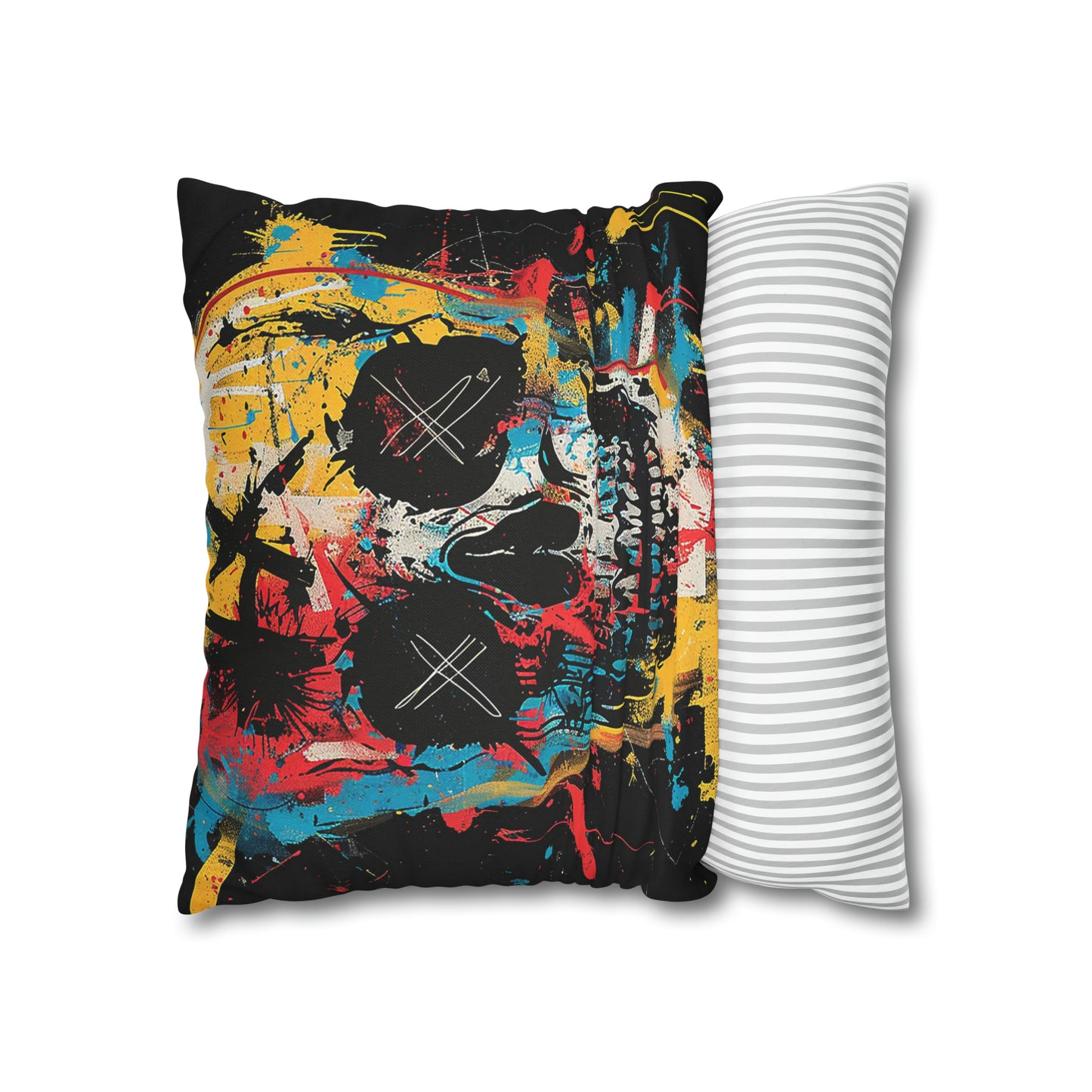 Spun Polyester Square Pillow Graphic Skull