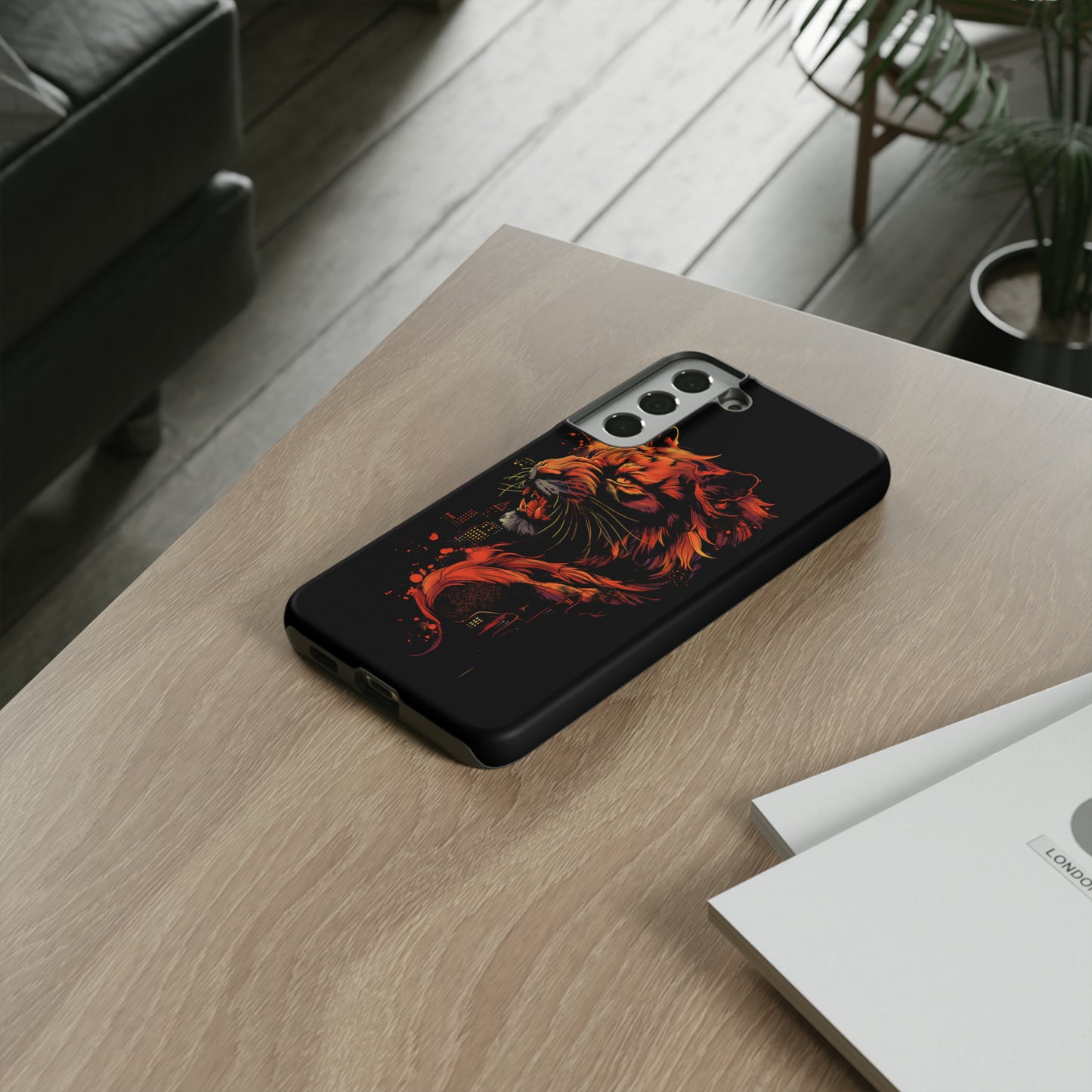 Tough Phone Case Tiger Orange and Black