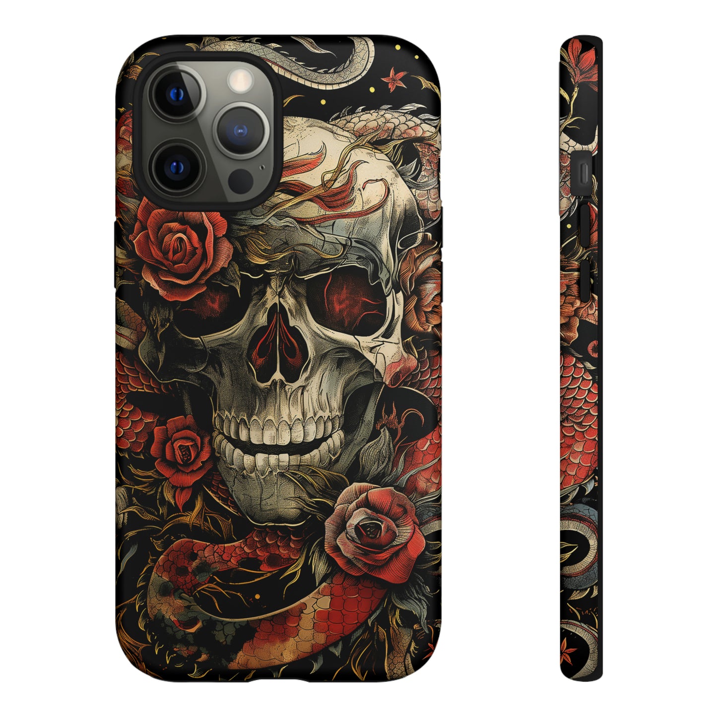 Tough Phone Case Skull and Rose 02