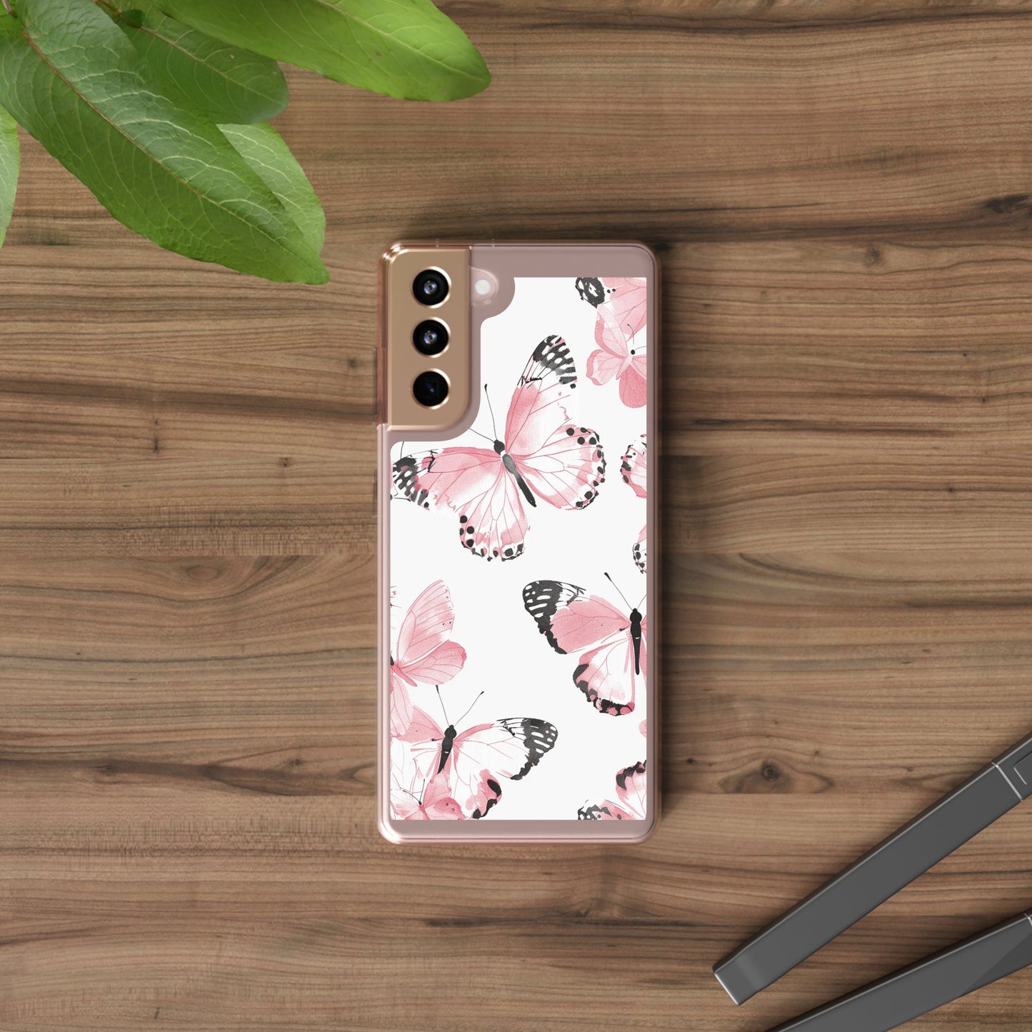 Clear Phone Cases Pink Butterfly