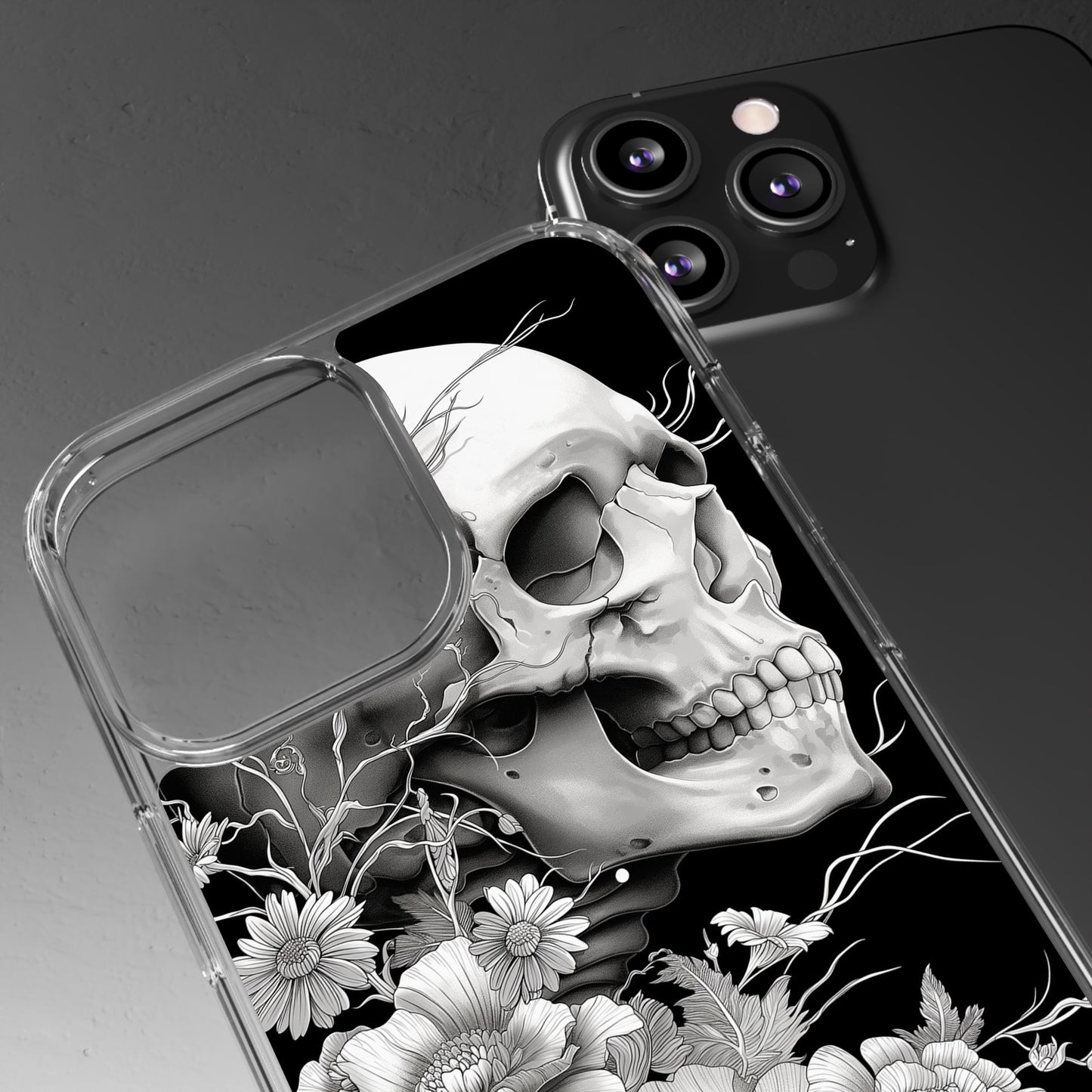 Clear Phone Cases White Skull