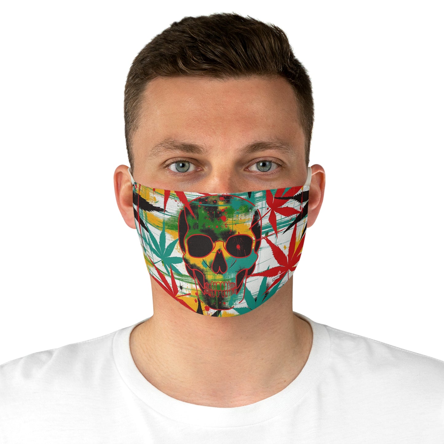 Fabric Face Mask Graphic Skull Cannabis