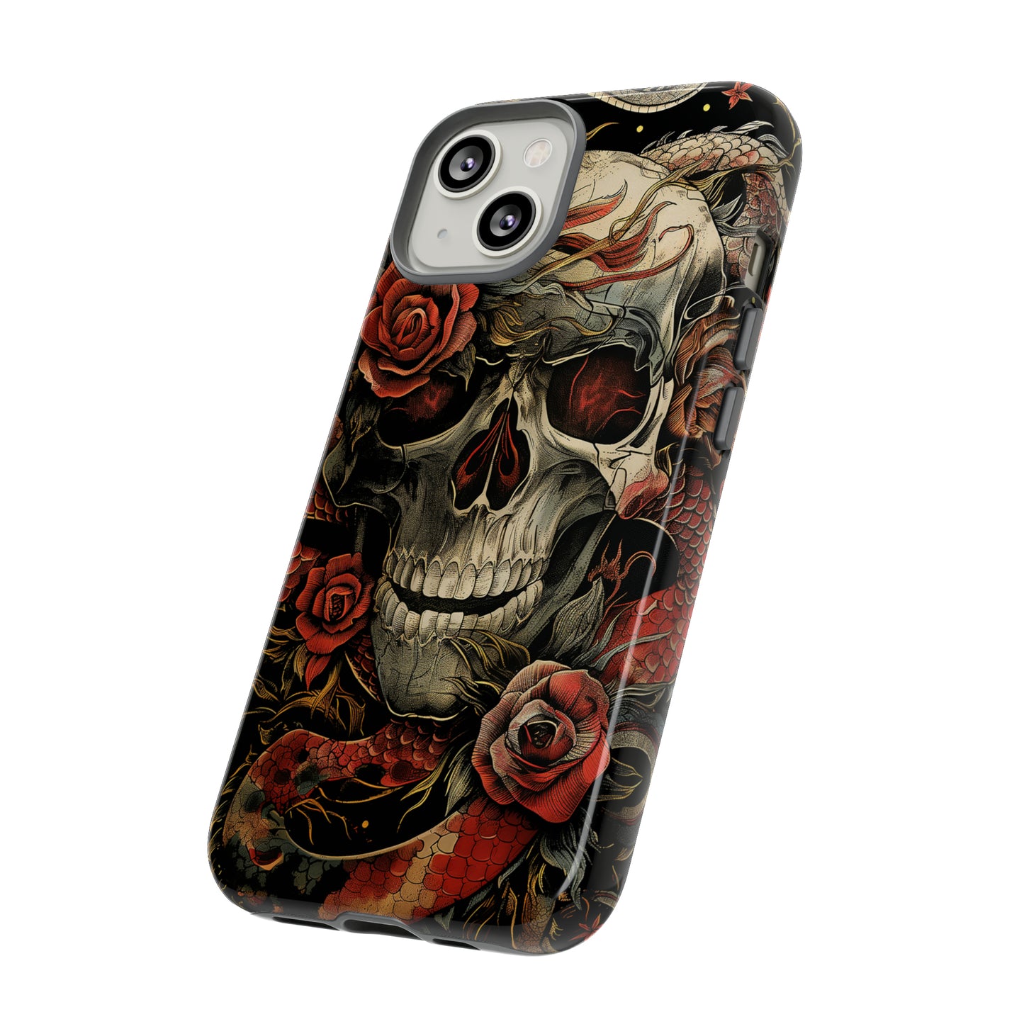 Tough Phone Case Skull and Rose 02