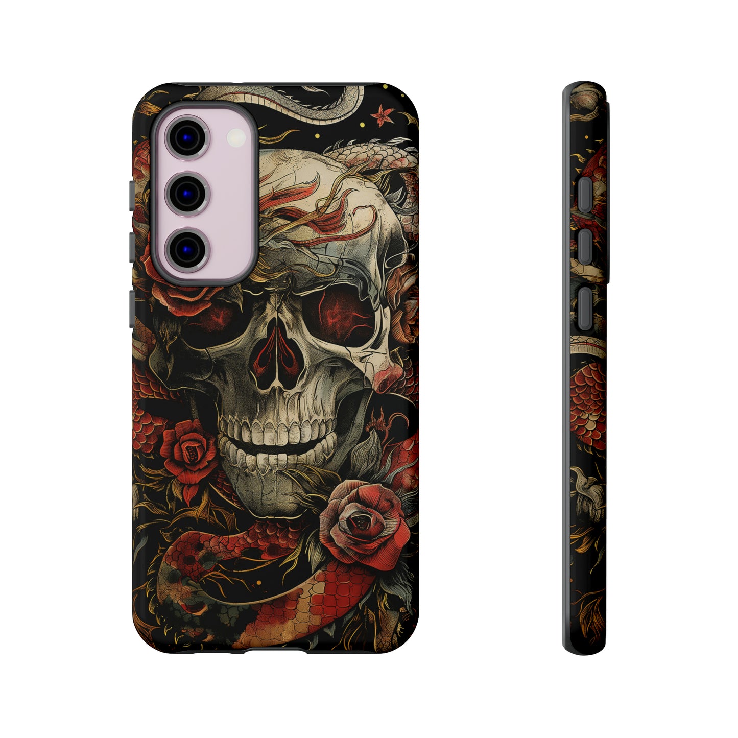 Tough Phone Case Skull and Rose 02