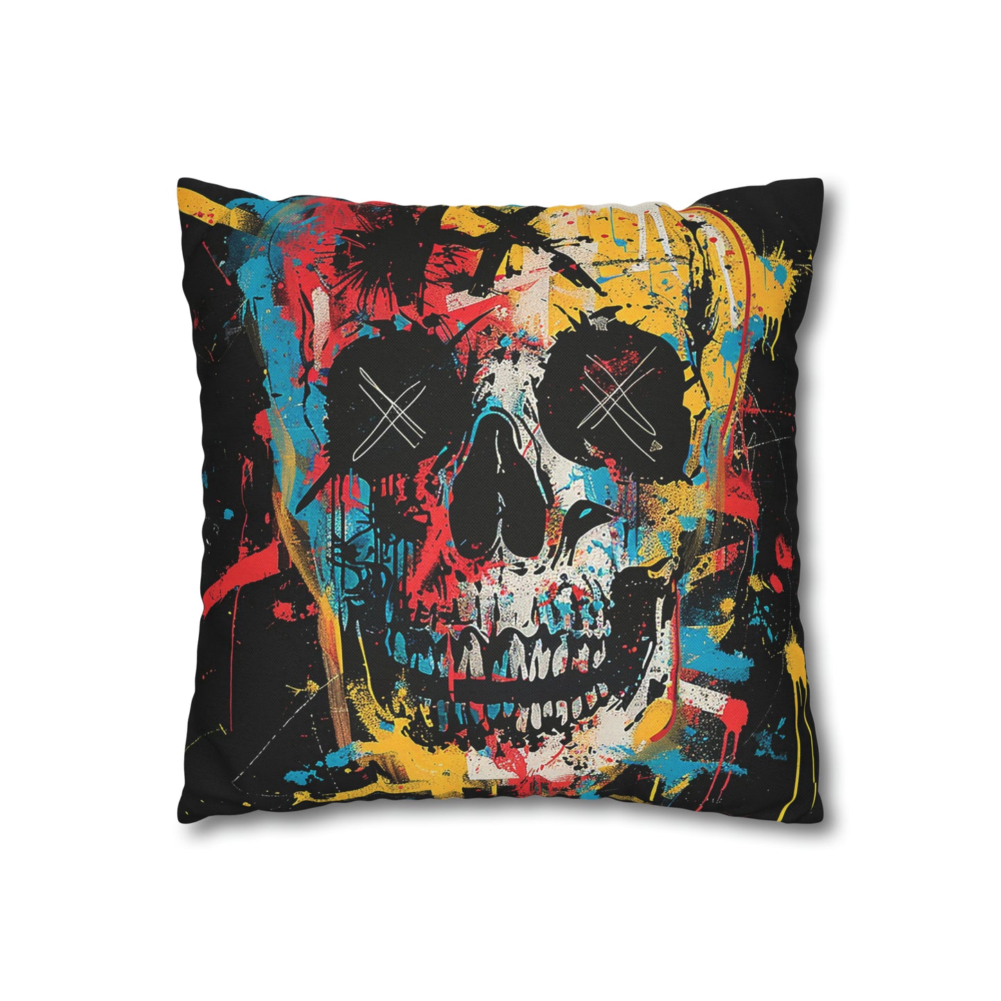 Spun Polyester Square Pillow Graphic Skull