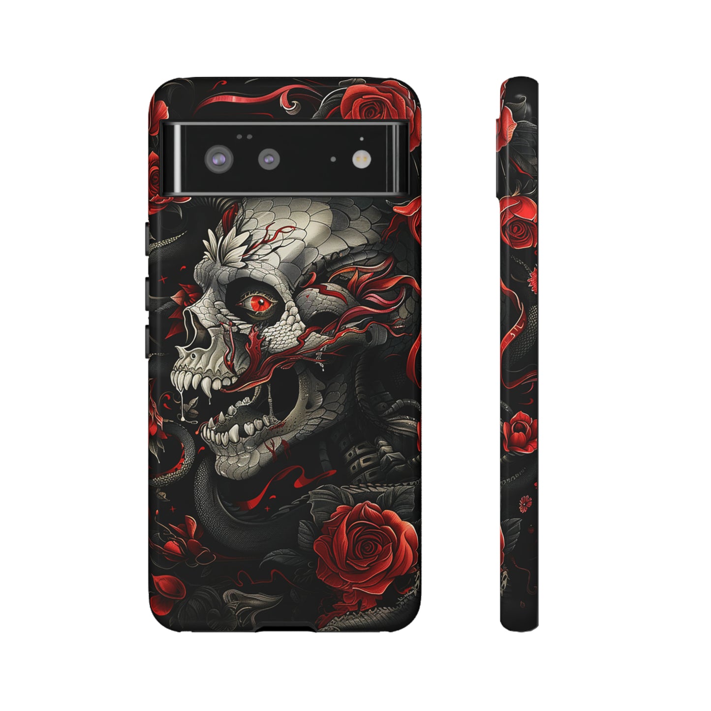 Tough Phone Case Skull and Rose 03