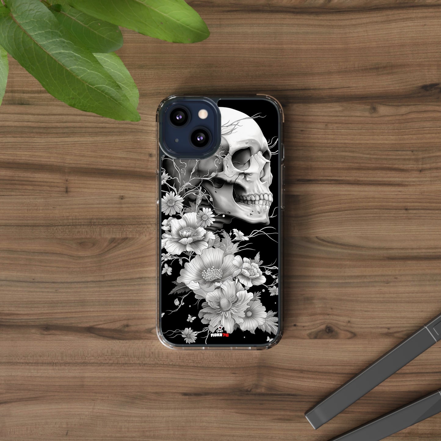 Clear Phone Cases White Skull