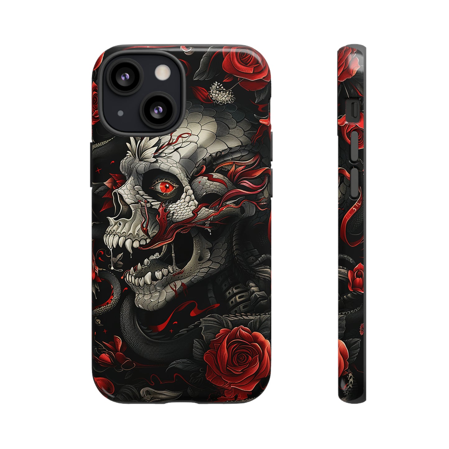 Tough Phone Case Skull and Rose 03