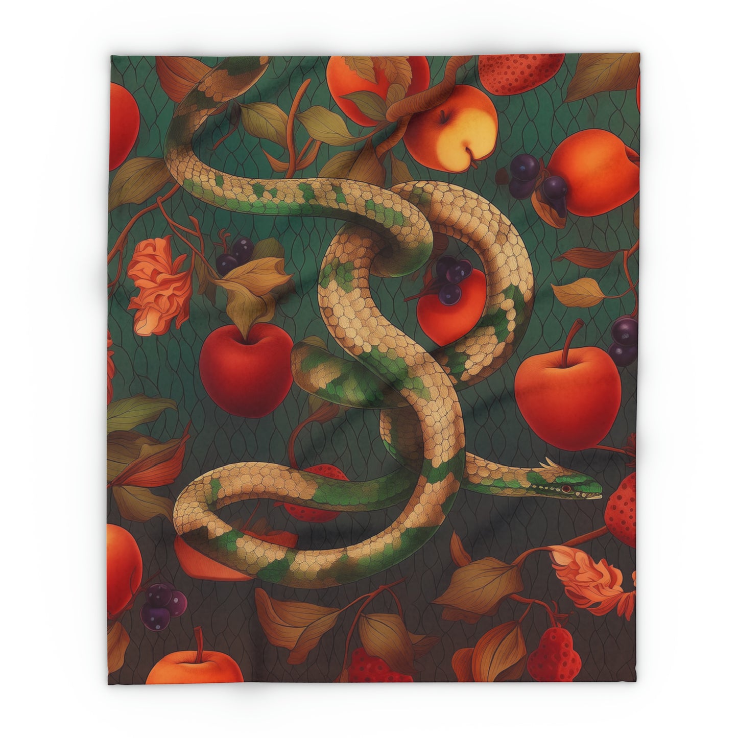 Arctic Fleece Blanket Snake and Apples