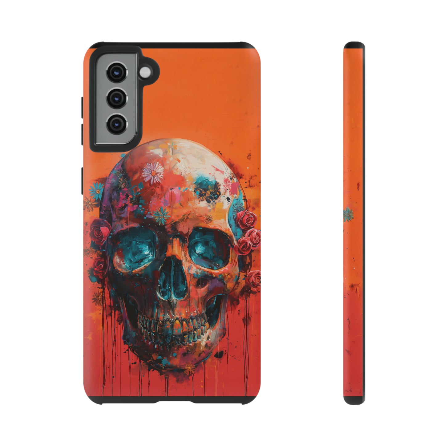 Tough Phone Case Orange Skull