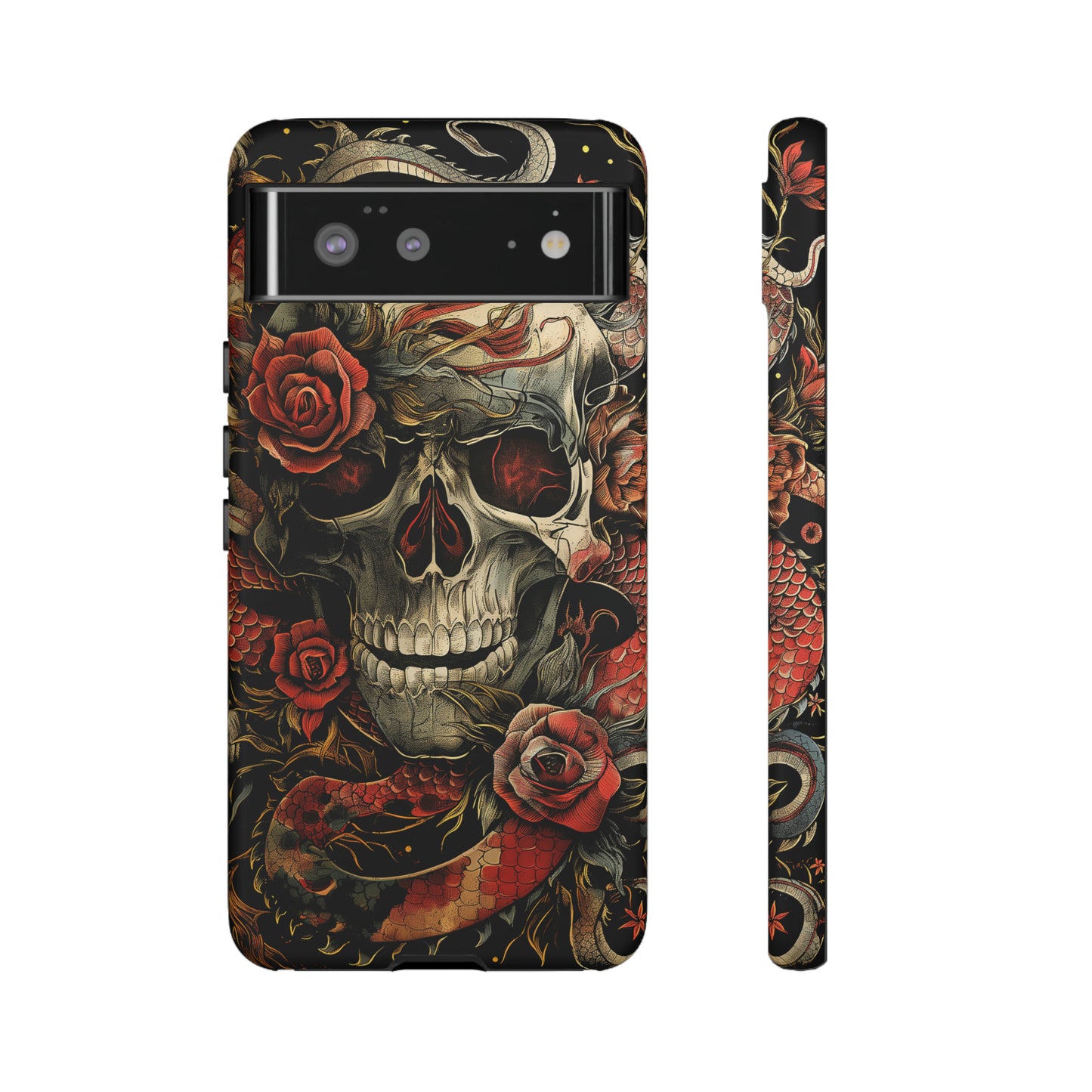 Tough Phone Case Skull and Rose 02