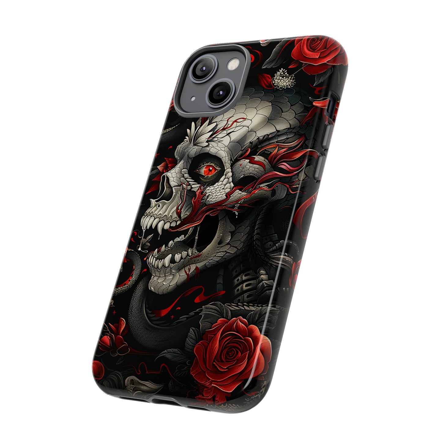 Tough Phone Case Skull and Rose 03