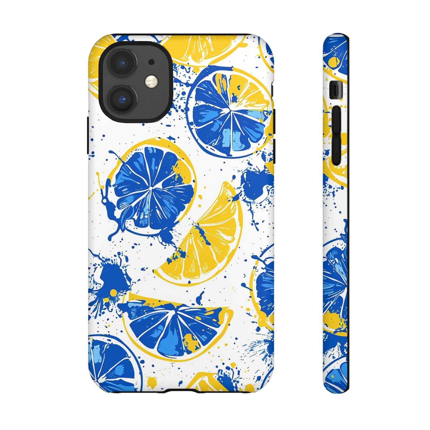 Tough Phone Case Lemon Blue and Yellow