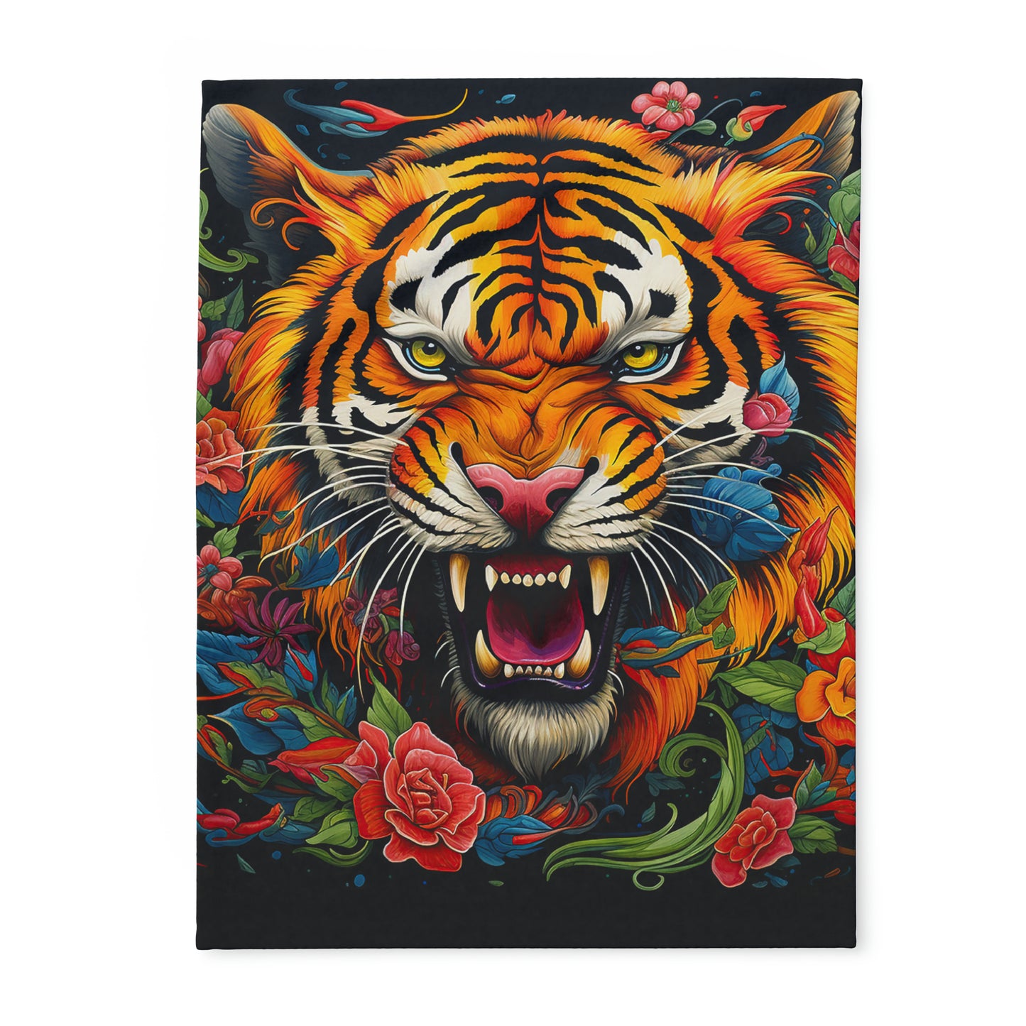 Arctic Fleece Blanket Graphic Graffiti Tiger