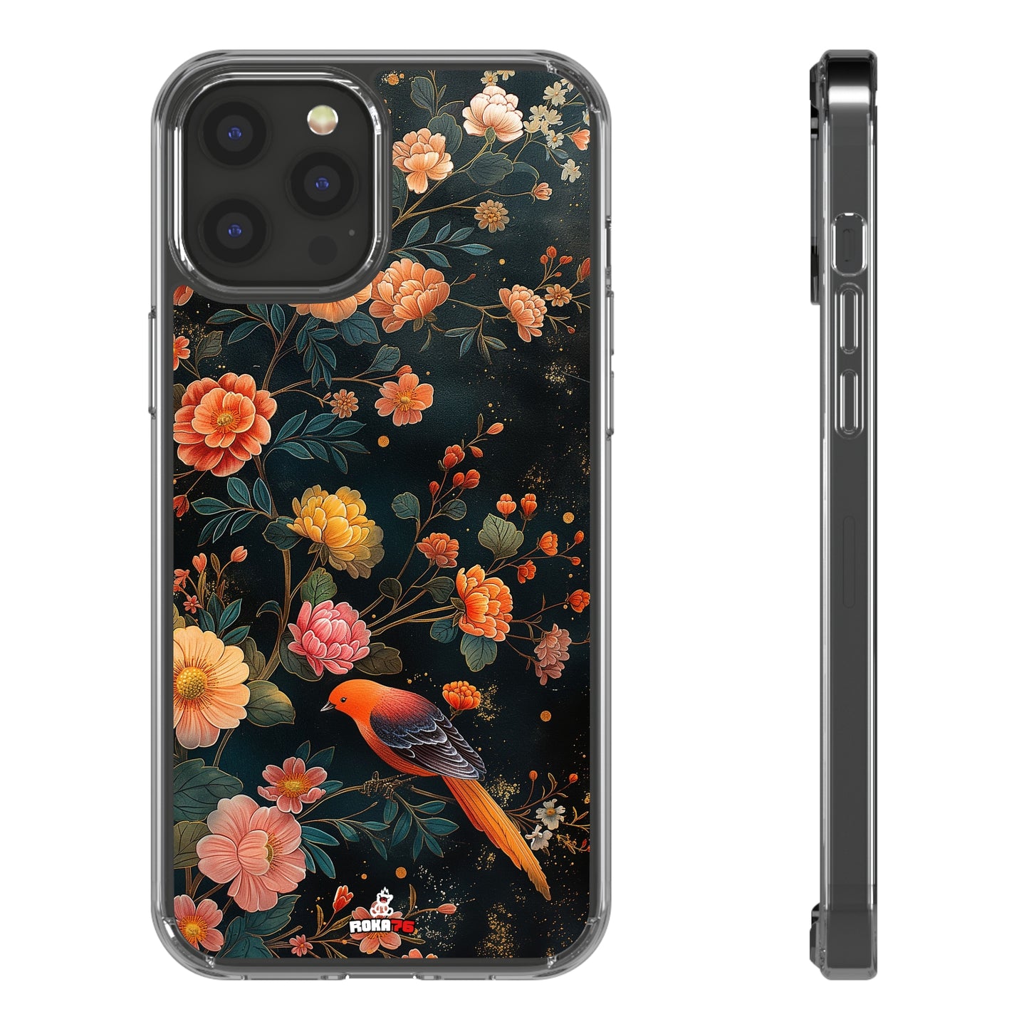 Clear Phone Cases Flower Bird Design