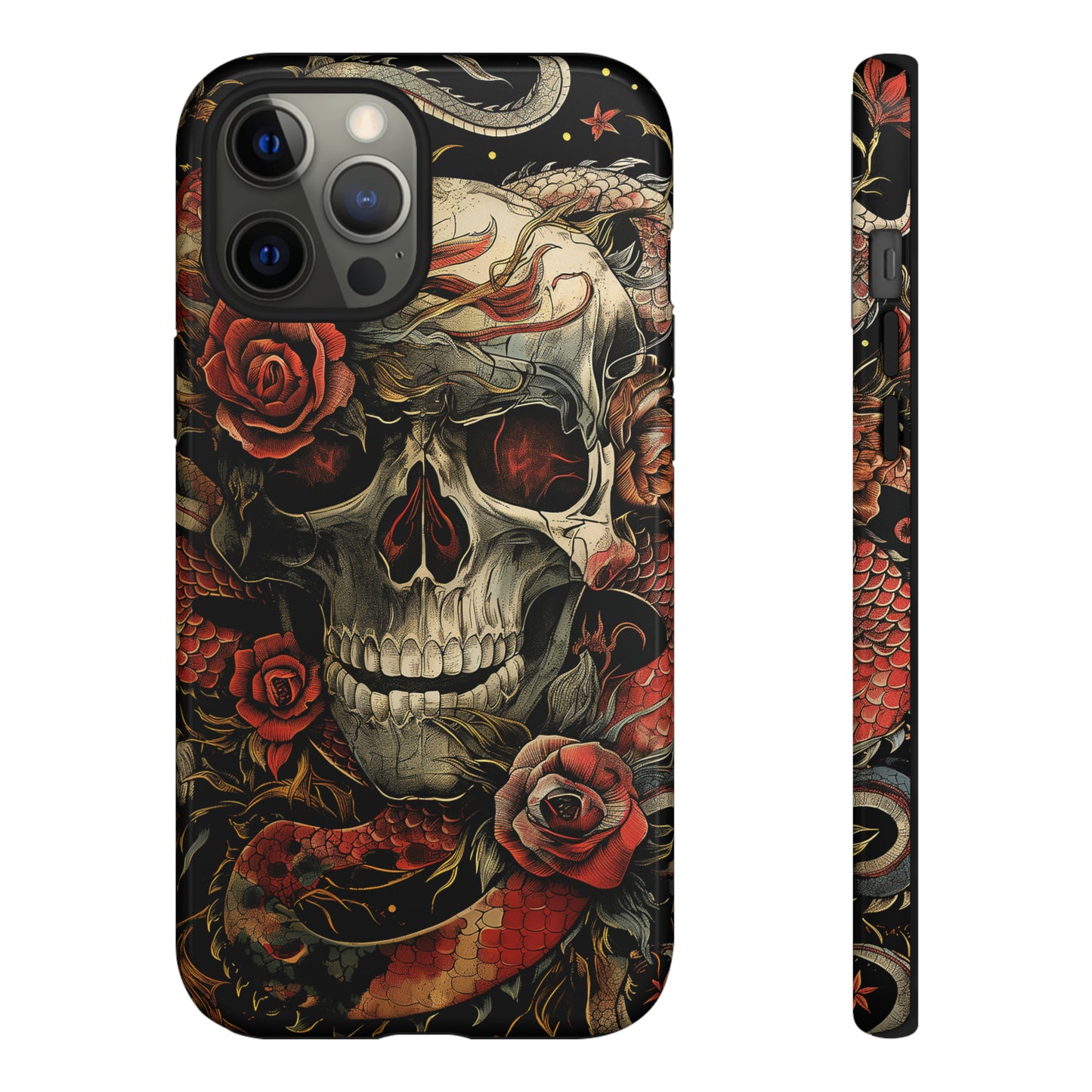 Tough Phone Case Skull and Rose 02