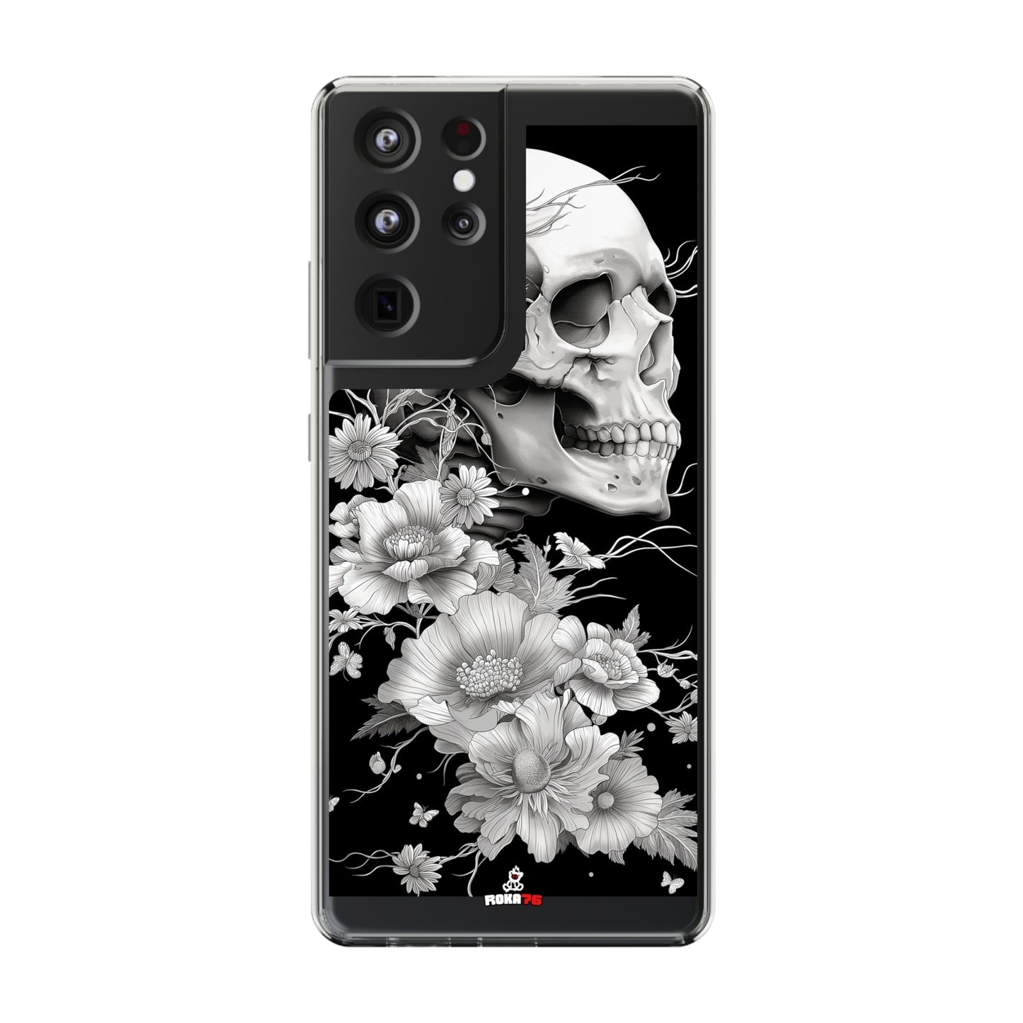 Clear Phone Cases White Skull