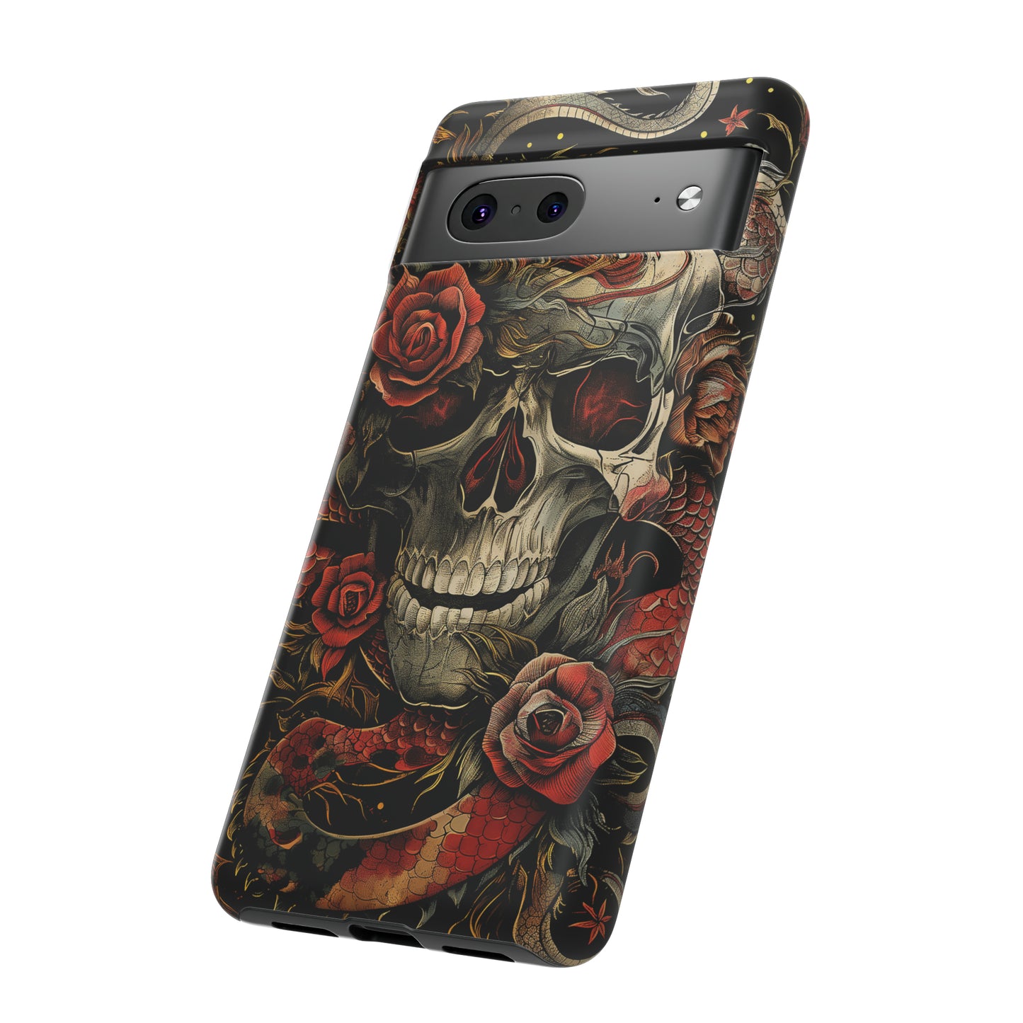 Tough Phone Case Skull and Rose 02