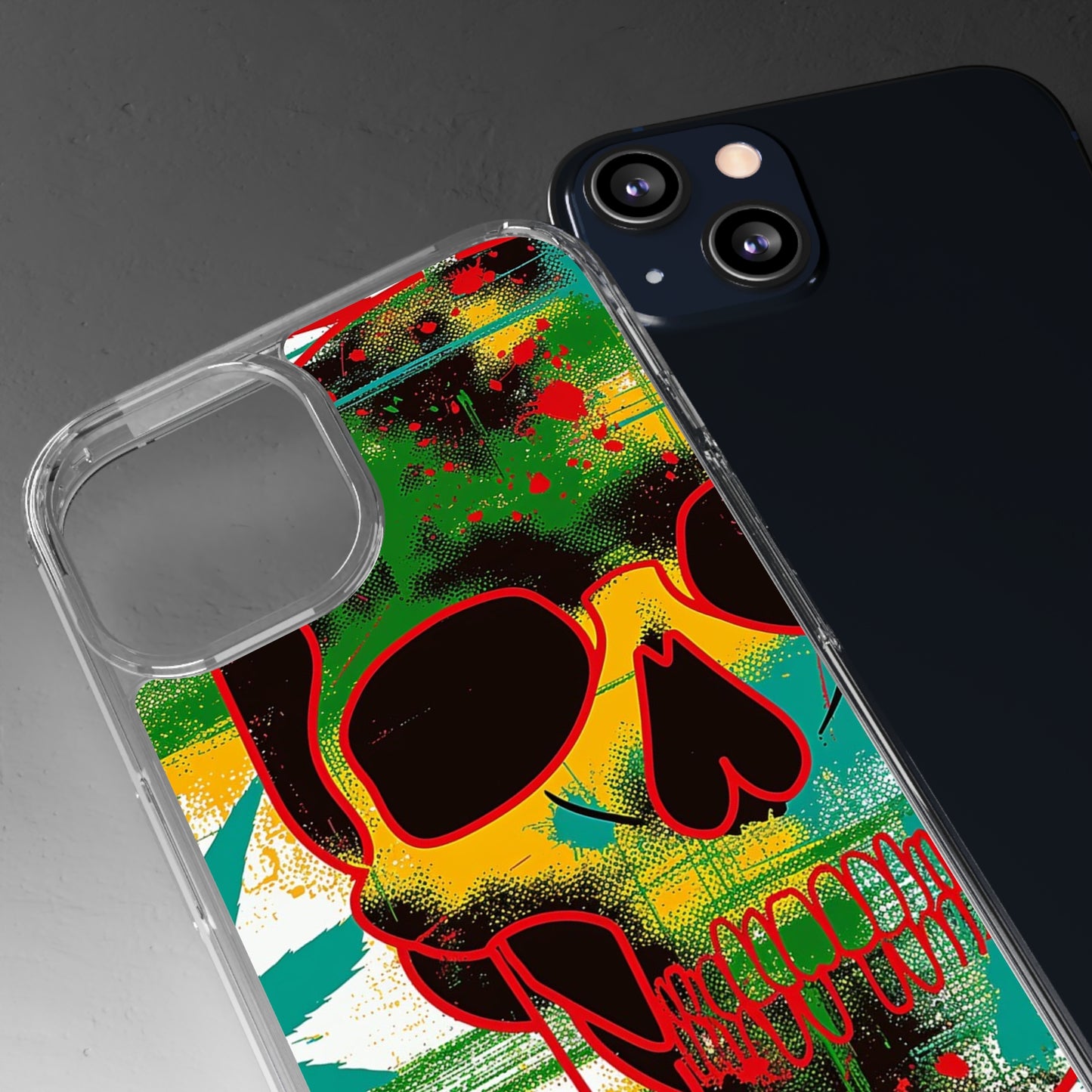 Clear Phone Cases Graphic Skull Cannabis