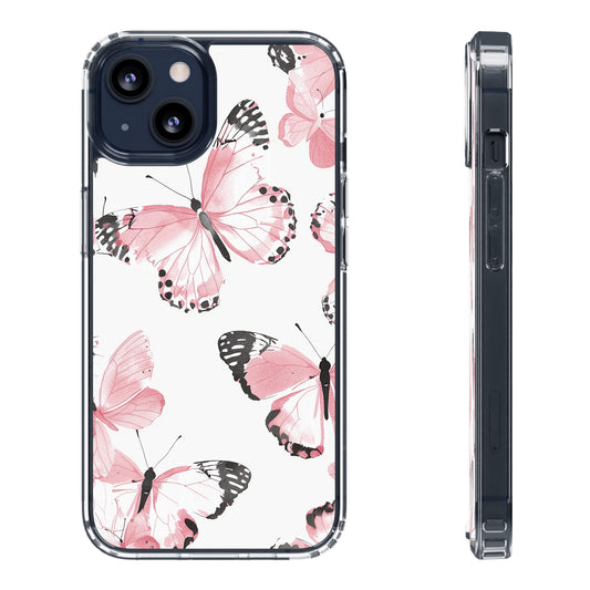 Clear Phone Cases Pink Butterfly